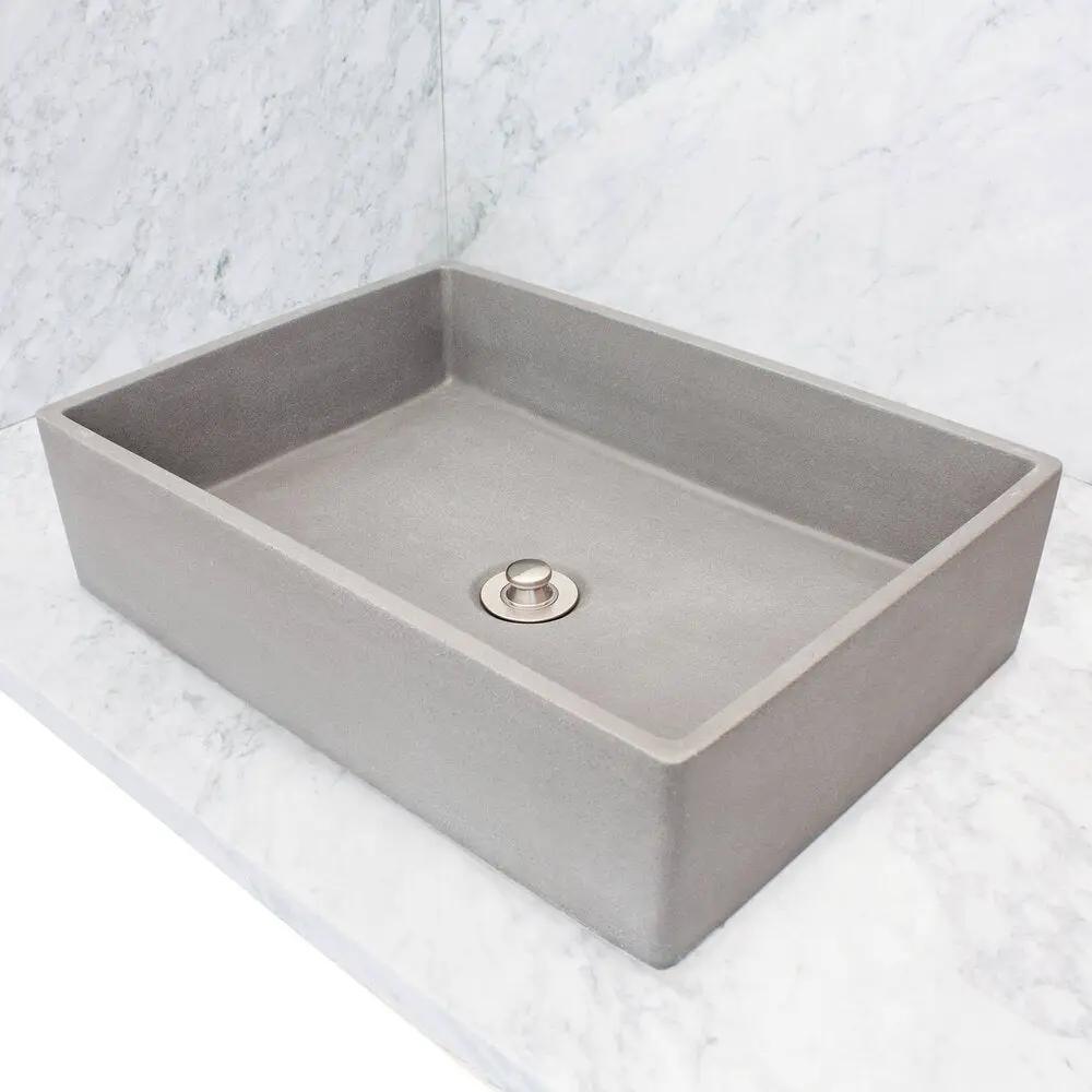 gray concrete sink