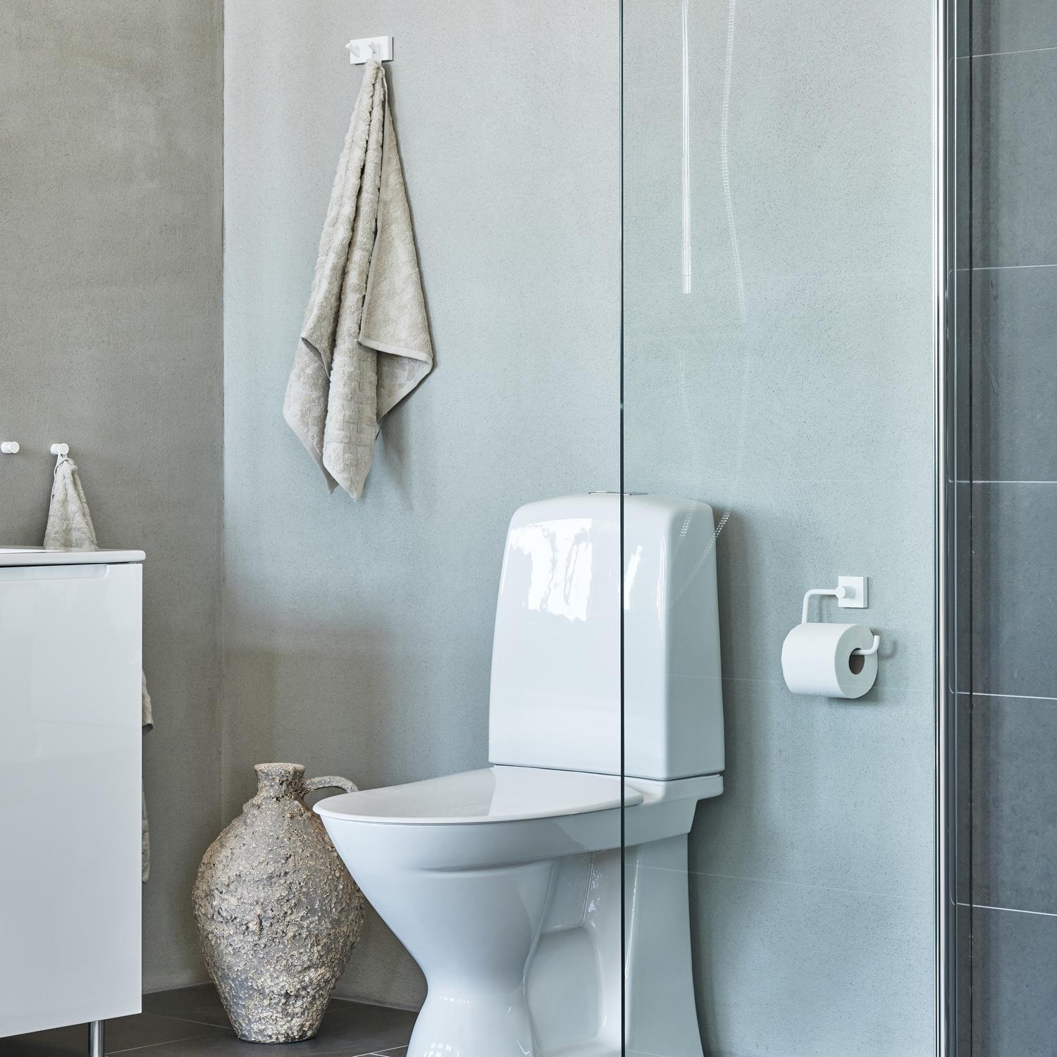 matte white toilet roll holder