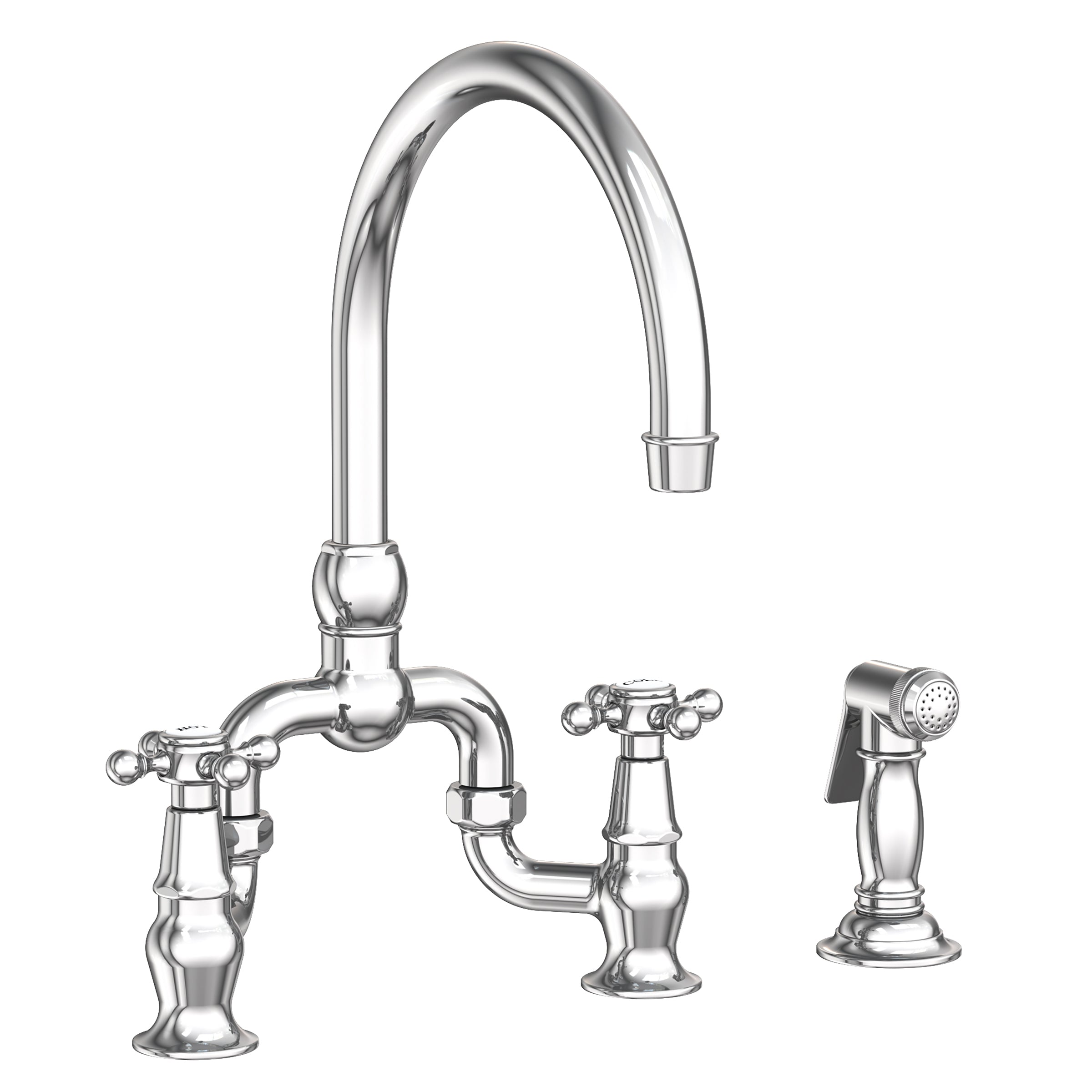 polished chrome bridge faucet