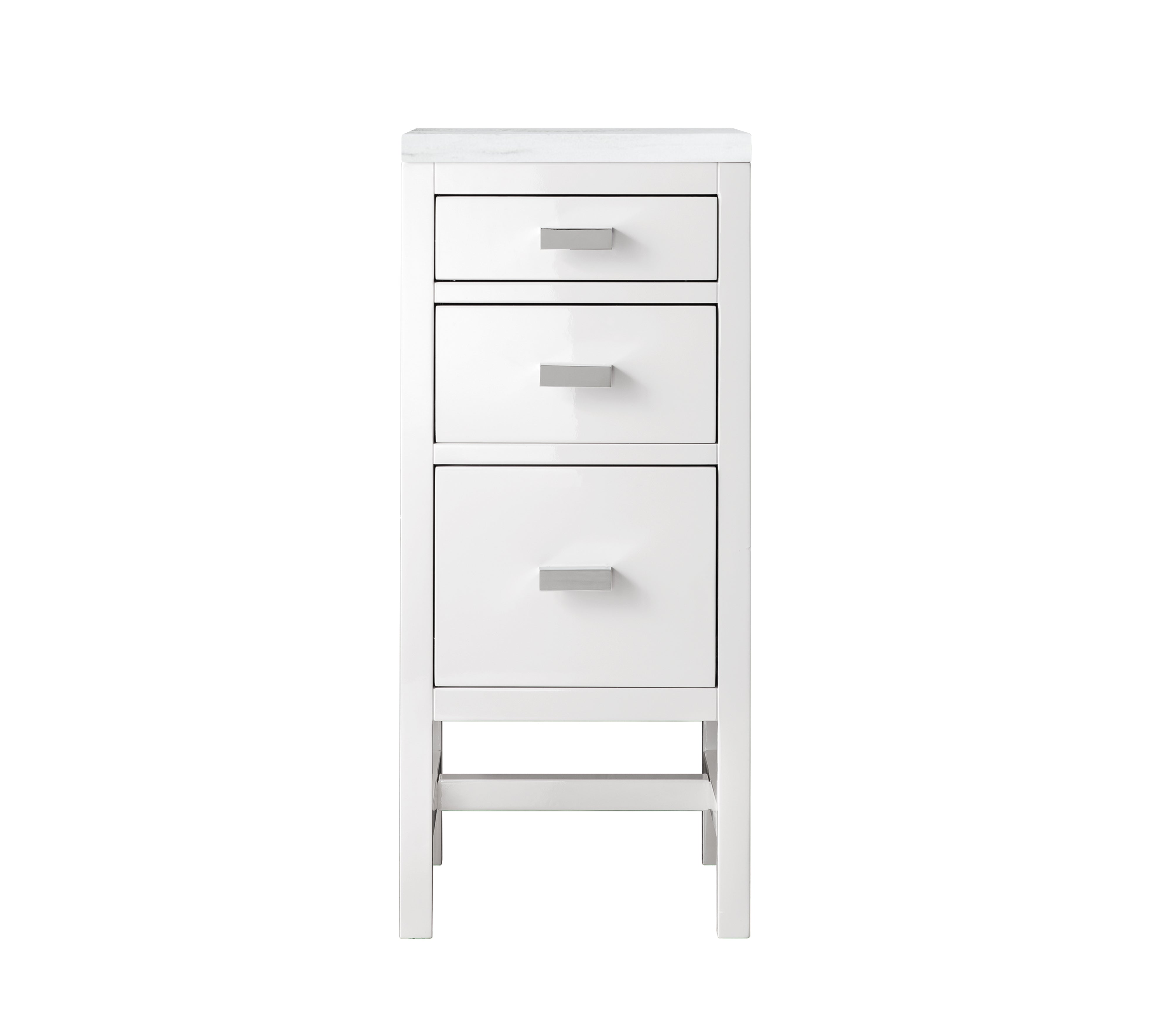 glossy white base cabinet