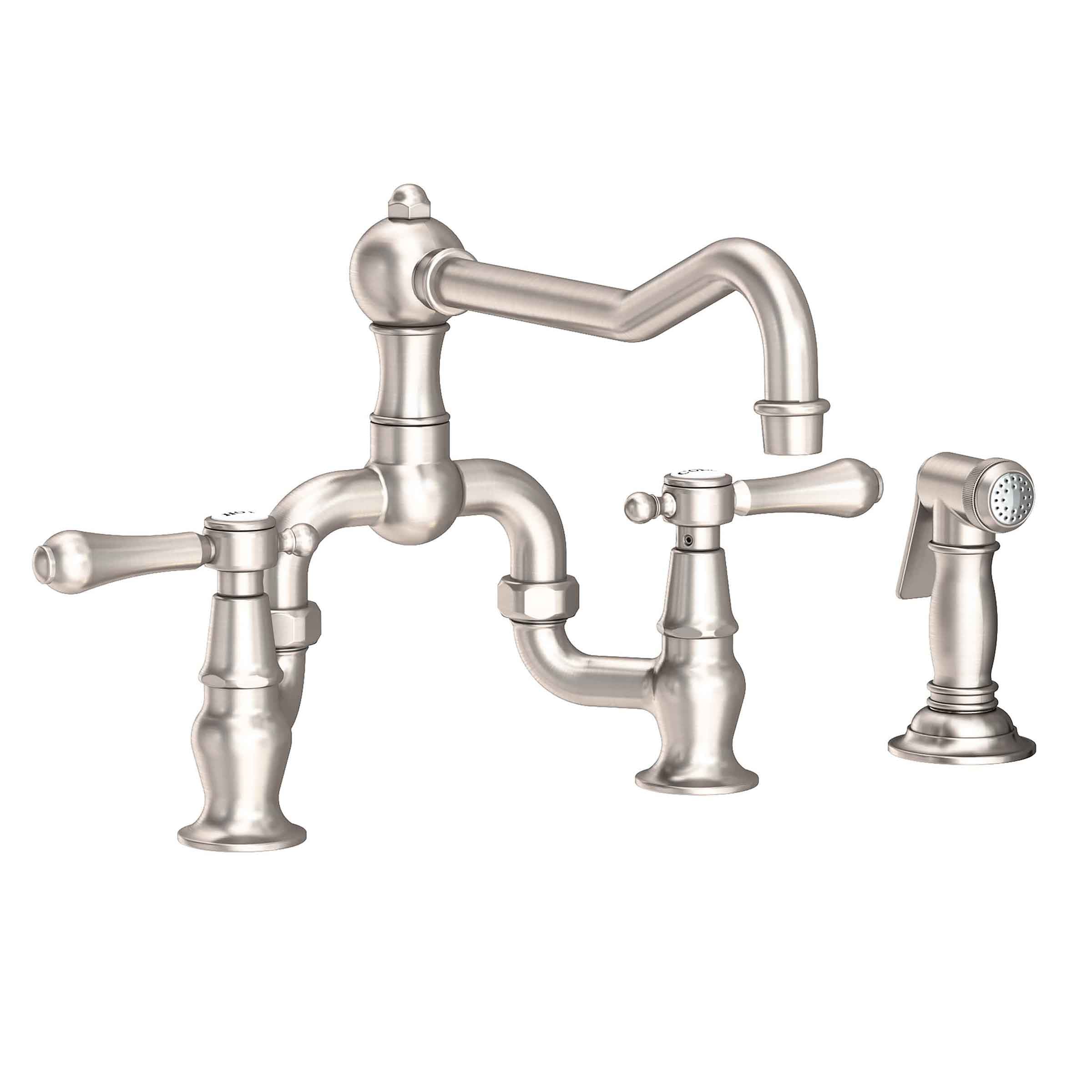 Newport Brass Chesterfield Kitchen Bridge Faucet with Side Spray