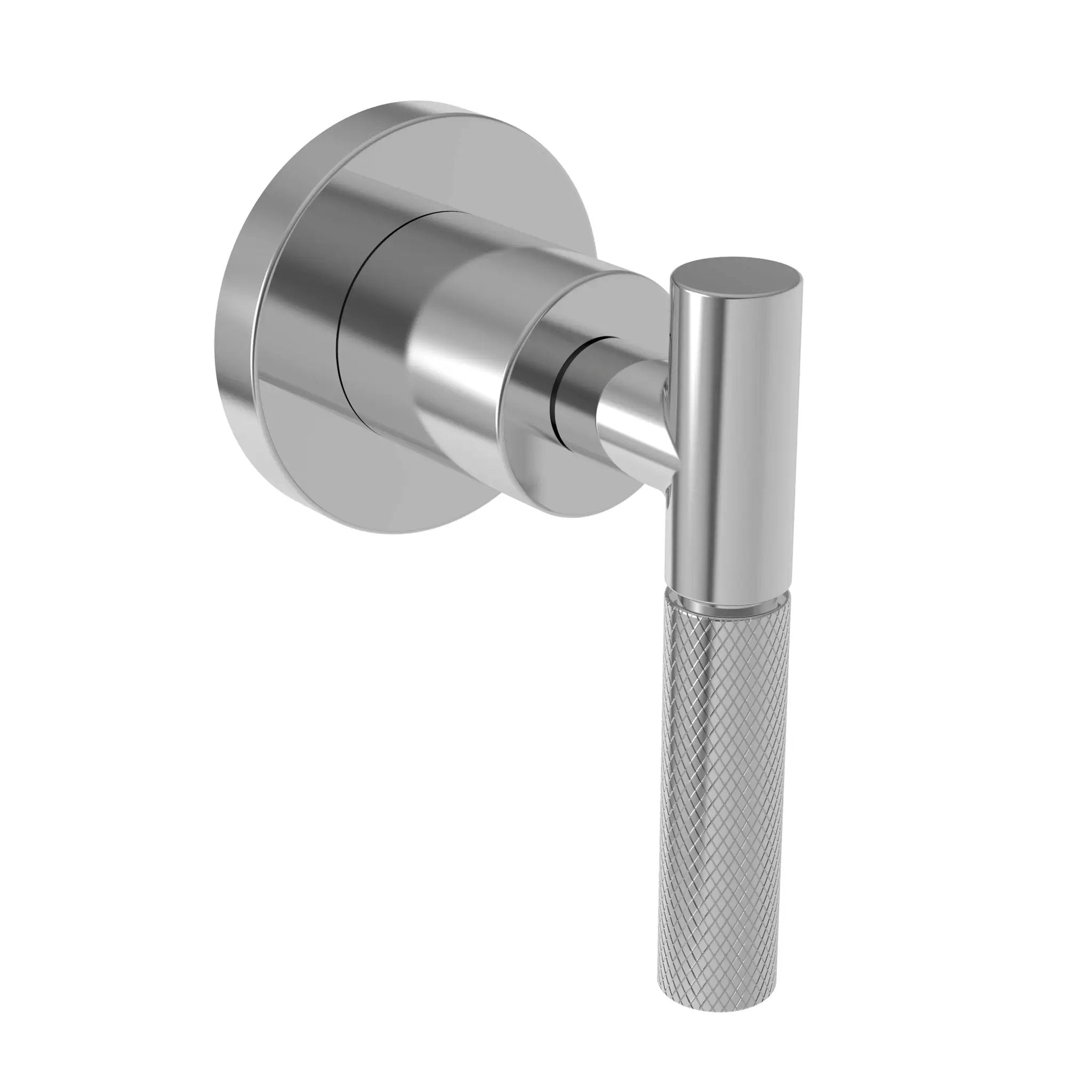 polished chrome flow control handle