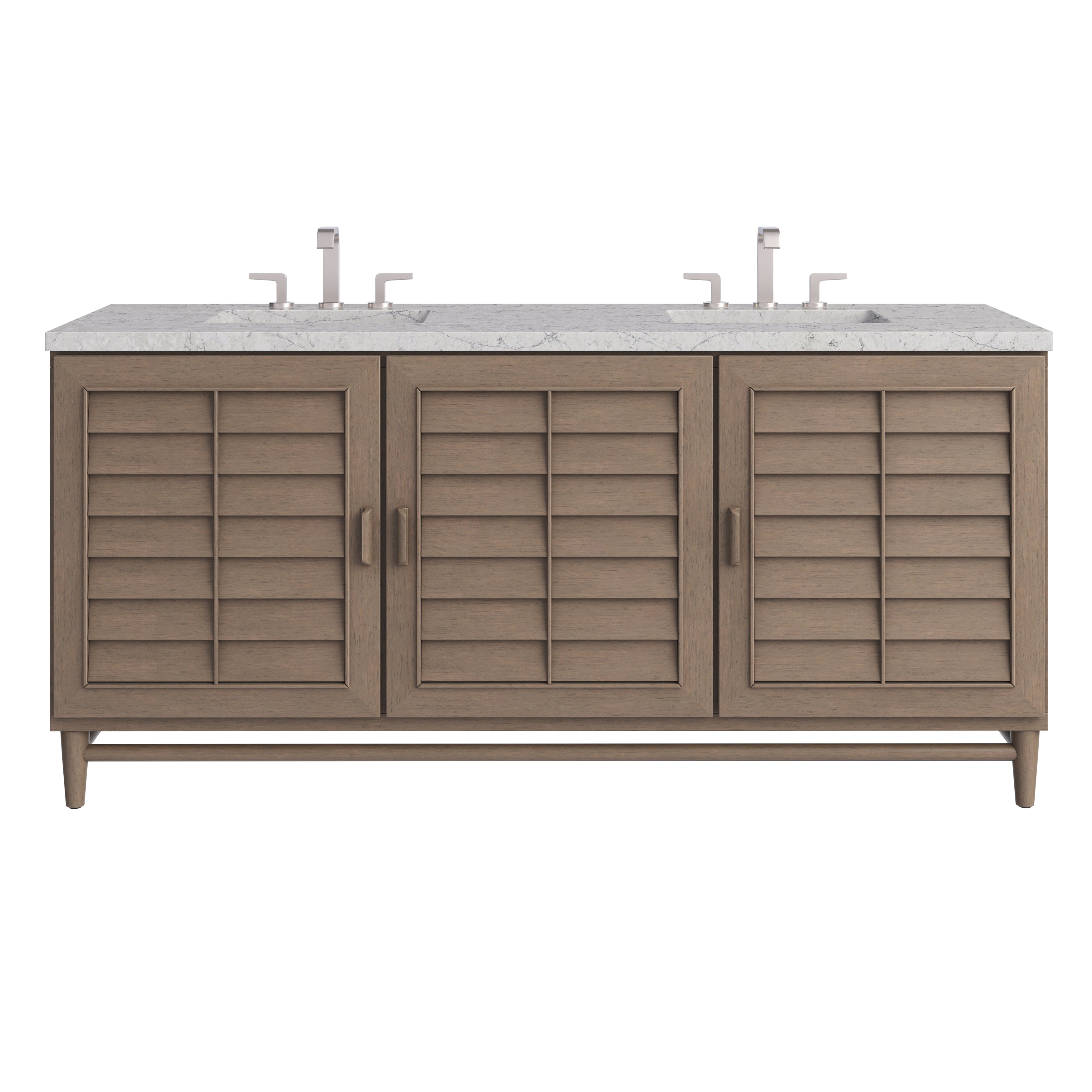 James Martin Portland 72" Double Vanity Set - Whitewashed Walnut