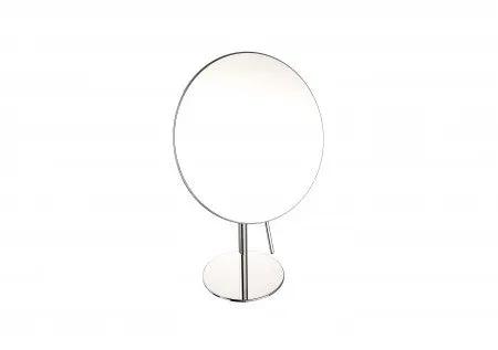 polished chrome round mirror