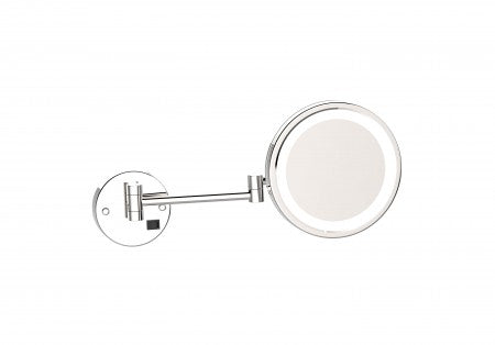 polished chrome round mirror