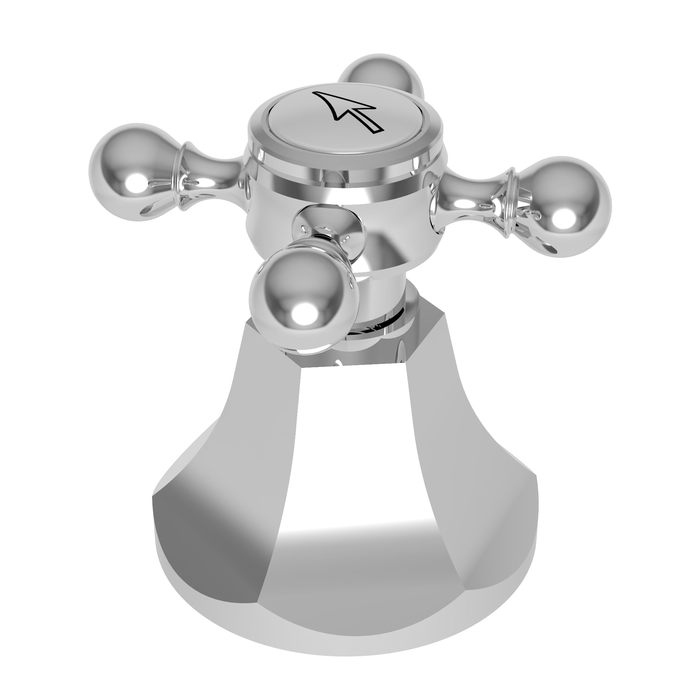 polished chrome control handle