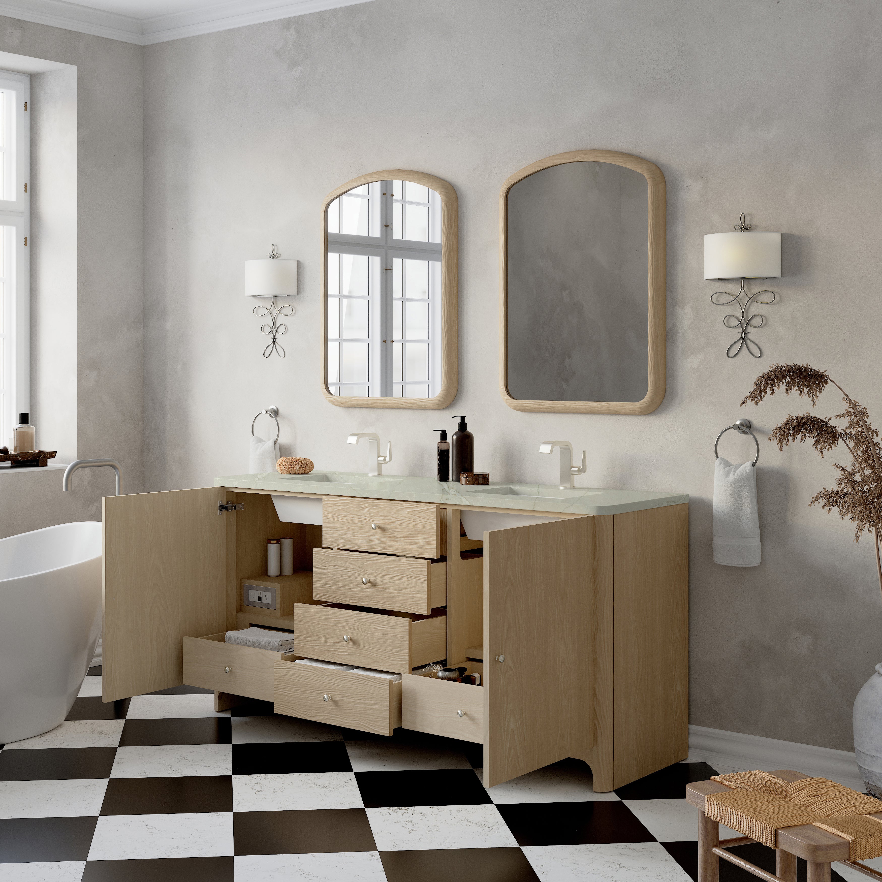 victorian silver quartz top vanity