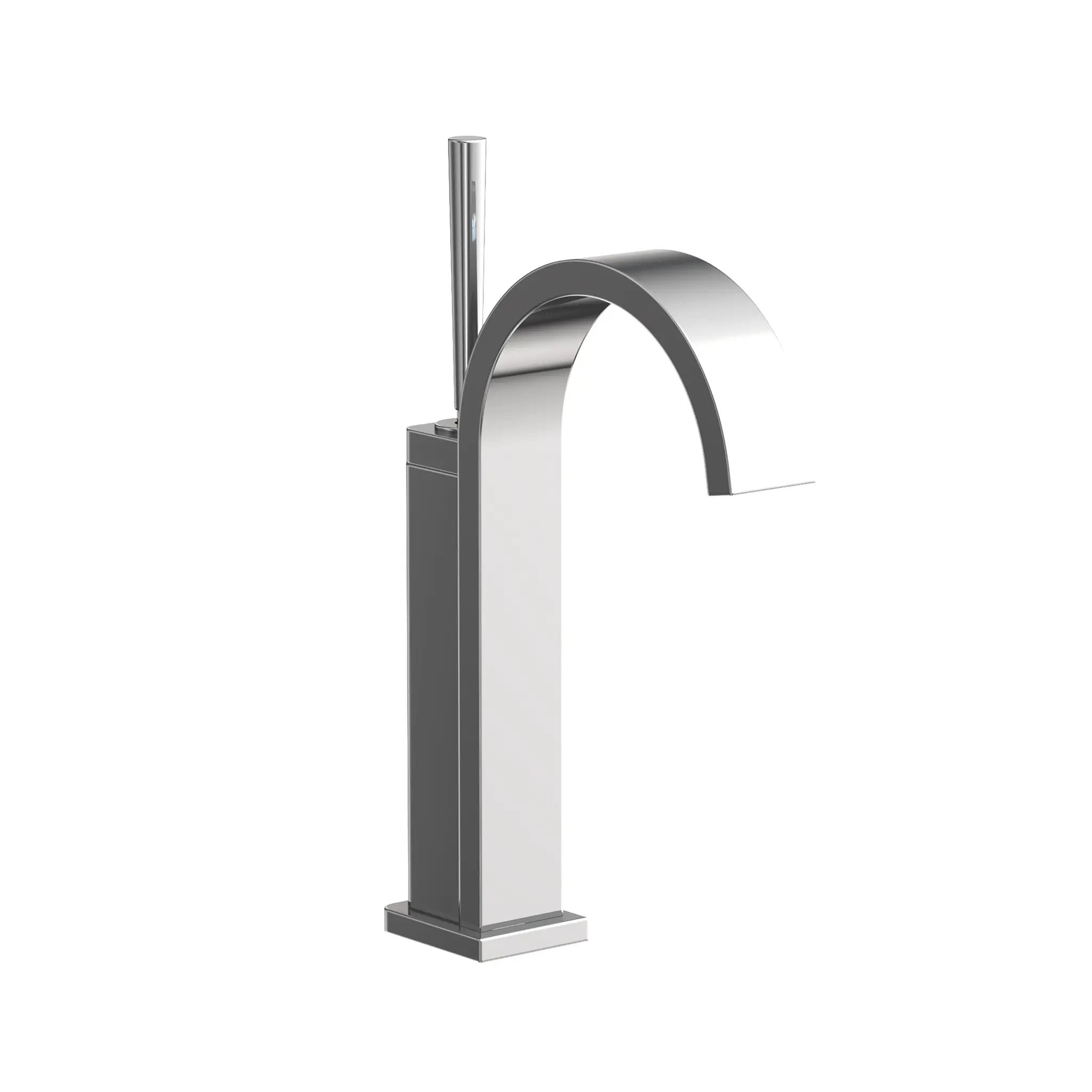 polished chrome lavatory faucet