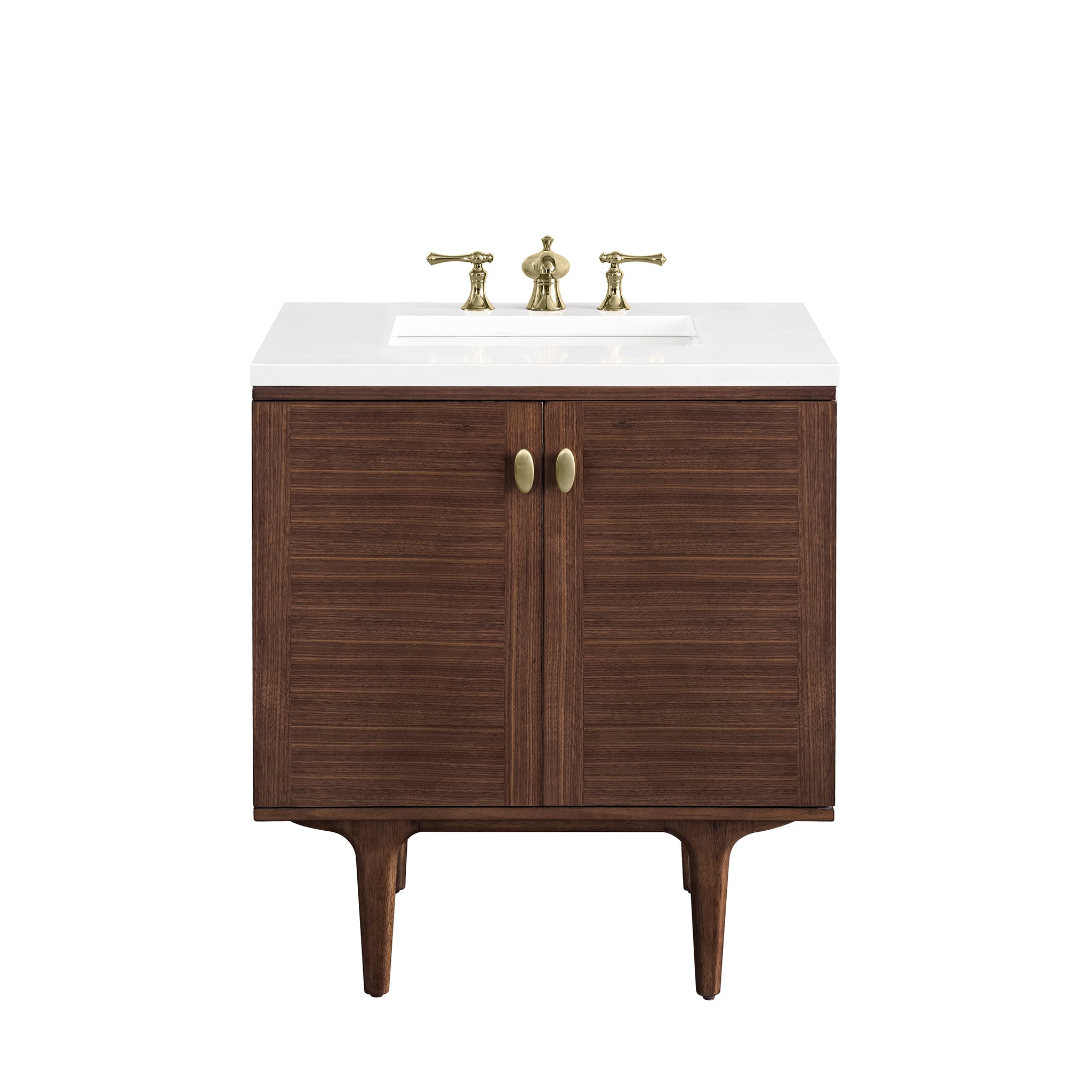James Martin Vanities Amberly 30" Single Vanity - Mid-Century Walnut