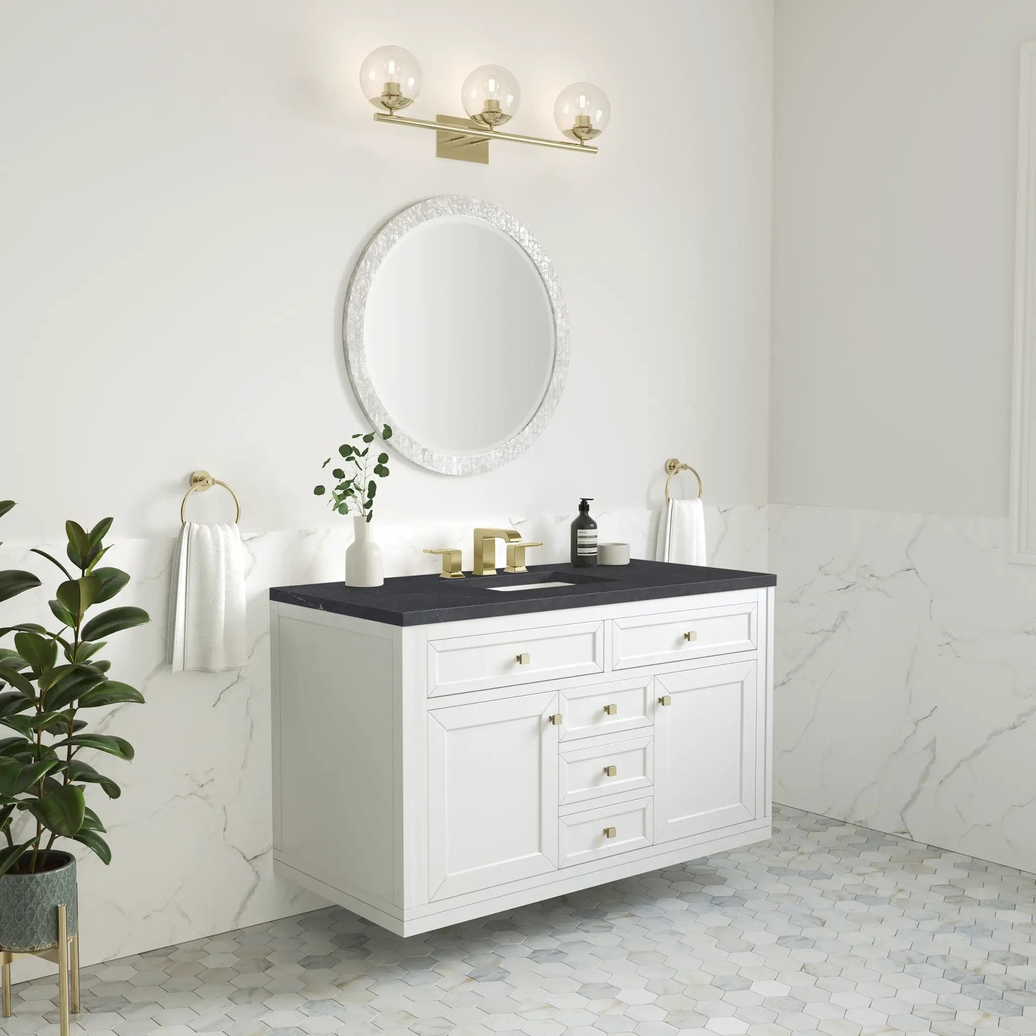 glossy white vanity