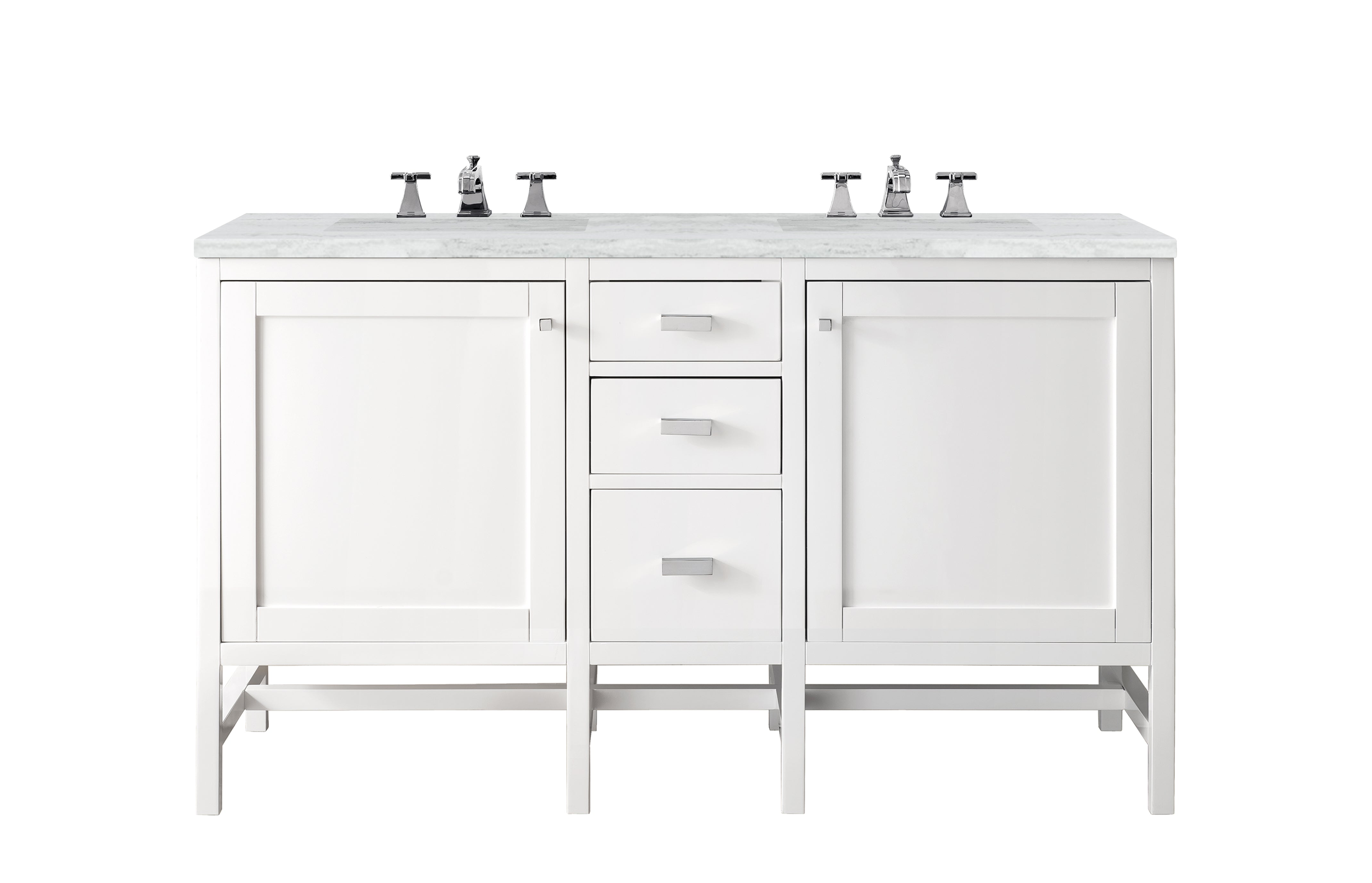 James Martin Vanities Addison 60" Double Vanity - Glossy White