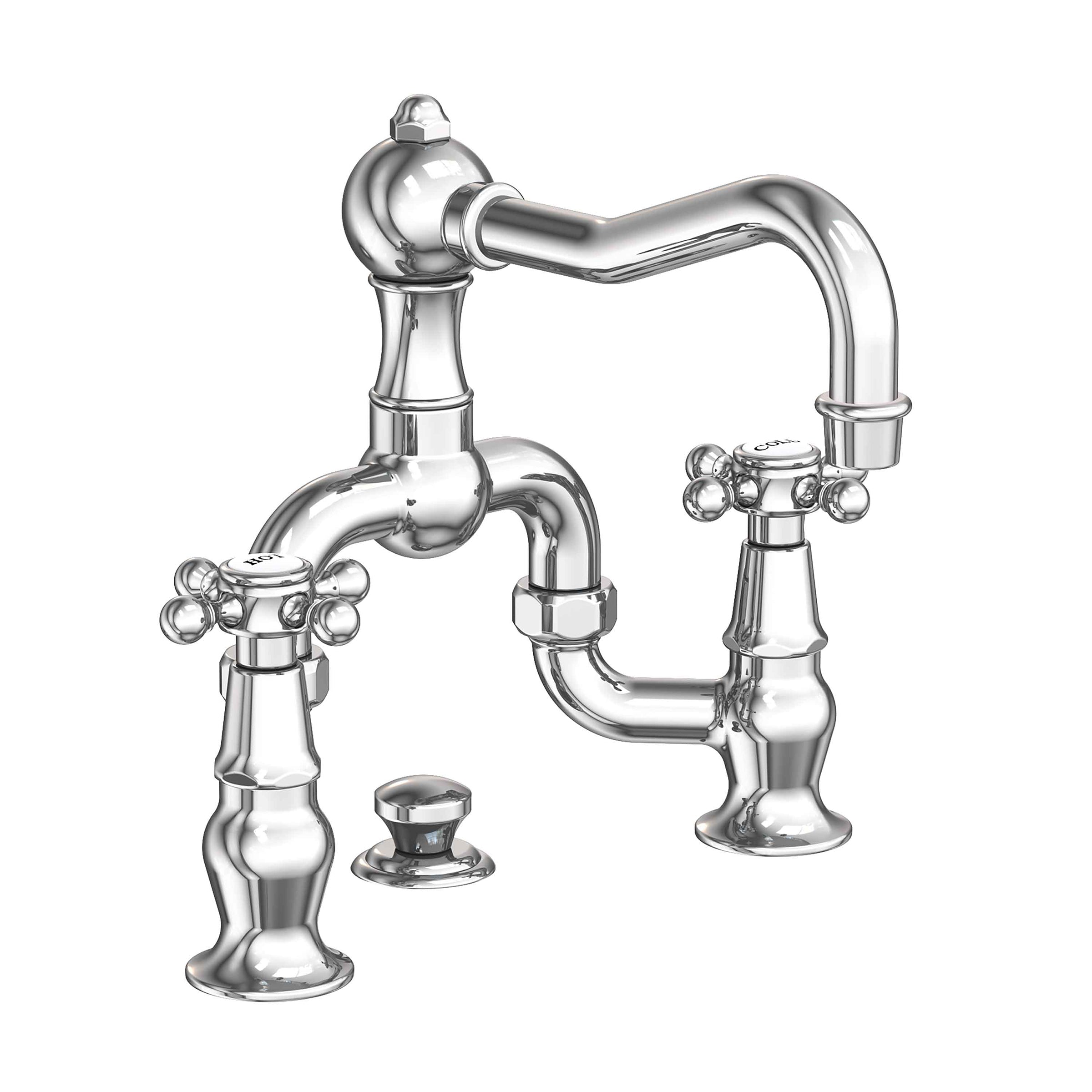 polished chrome bridge faucet