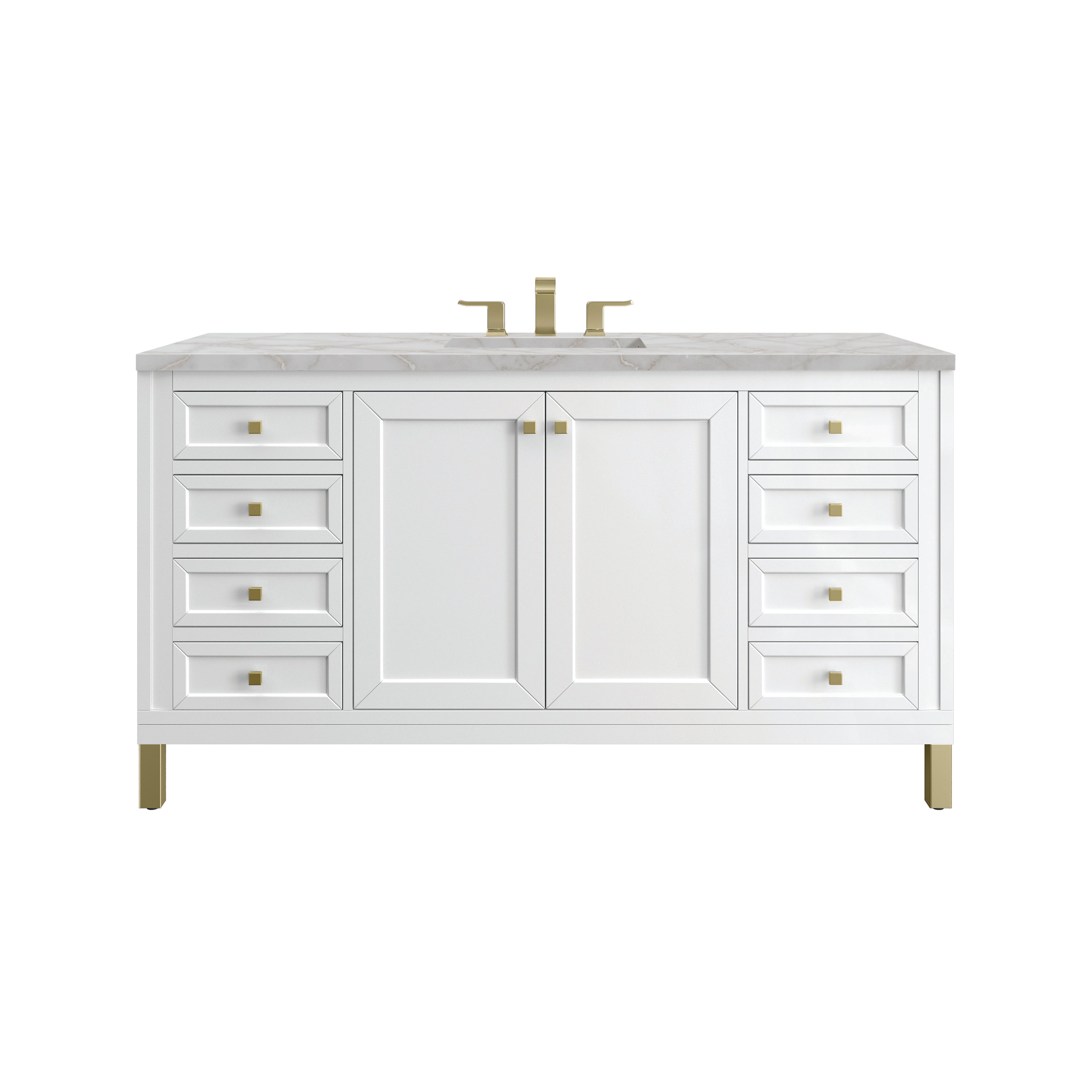 James Martin Vanities Chicago 60" Single Vanity - Glossy White