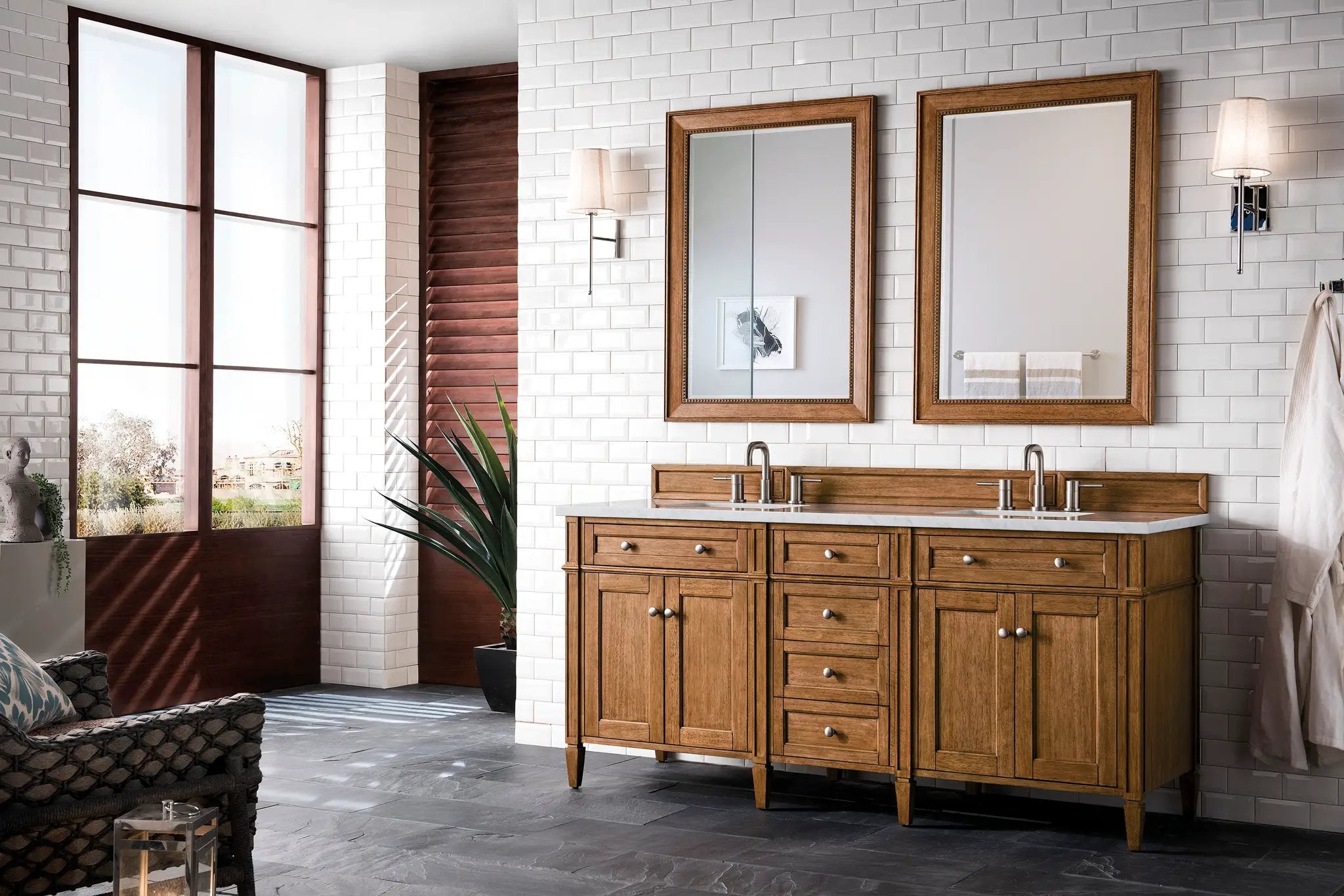 saddle brown vanity