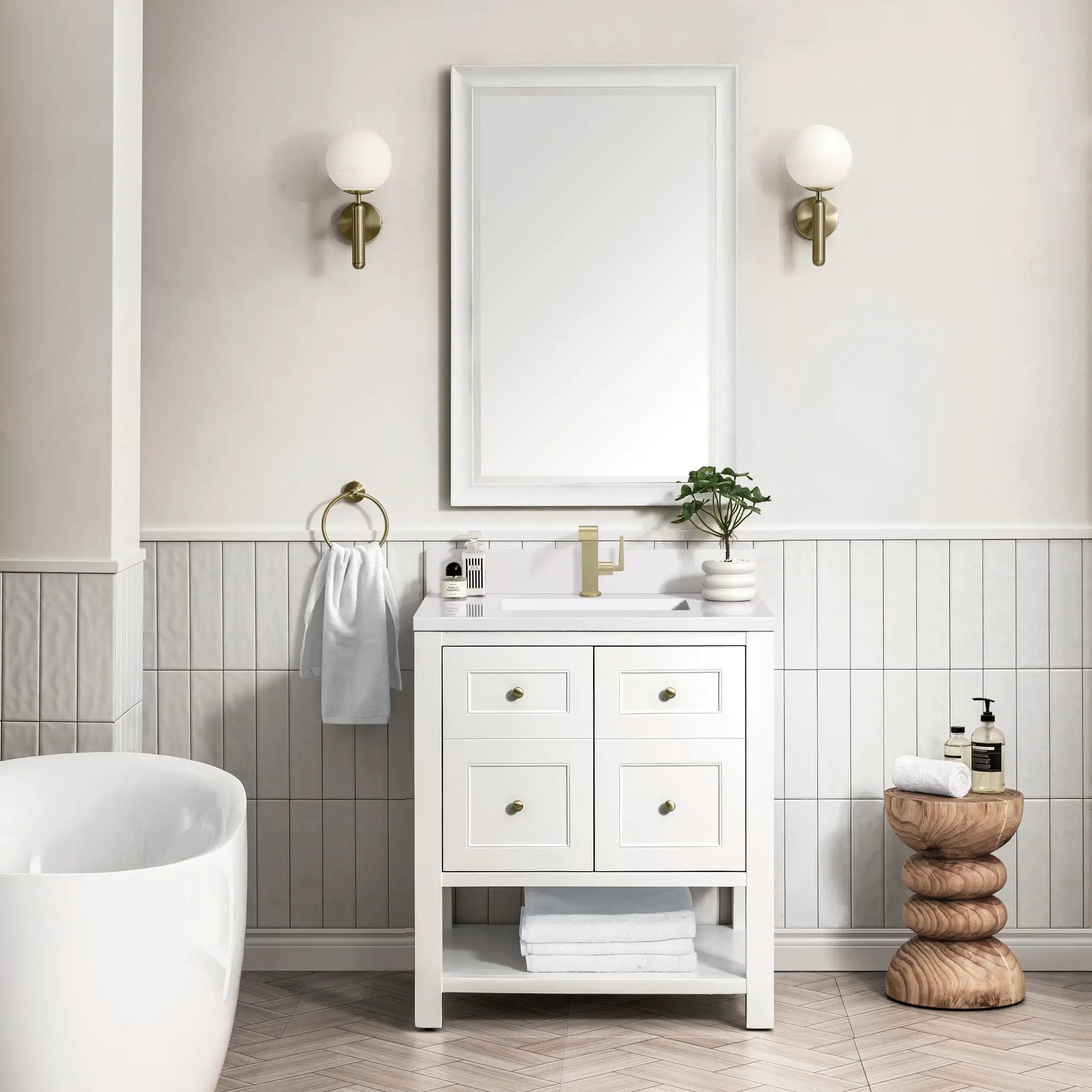 bright white vanity