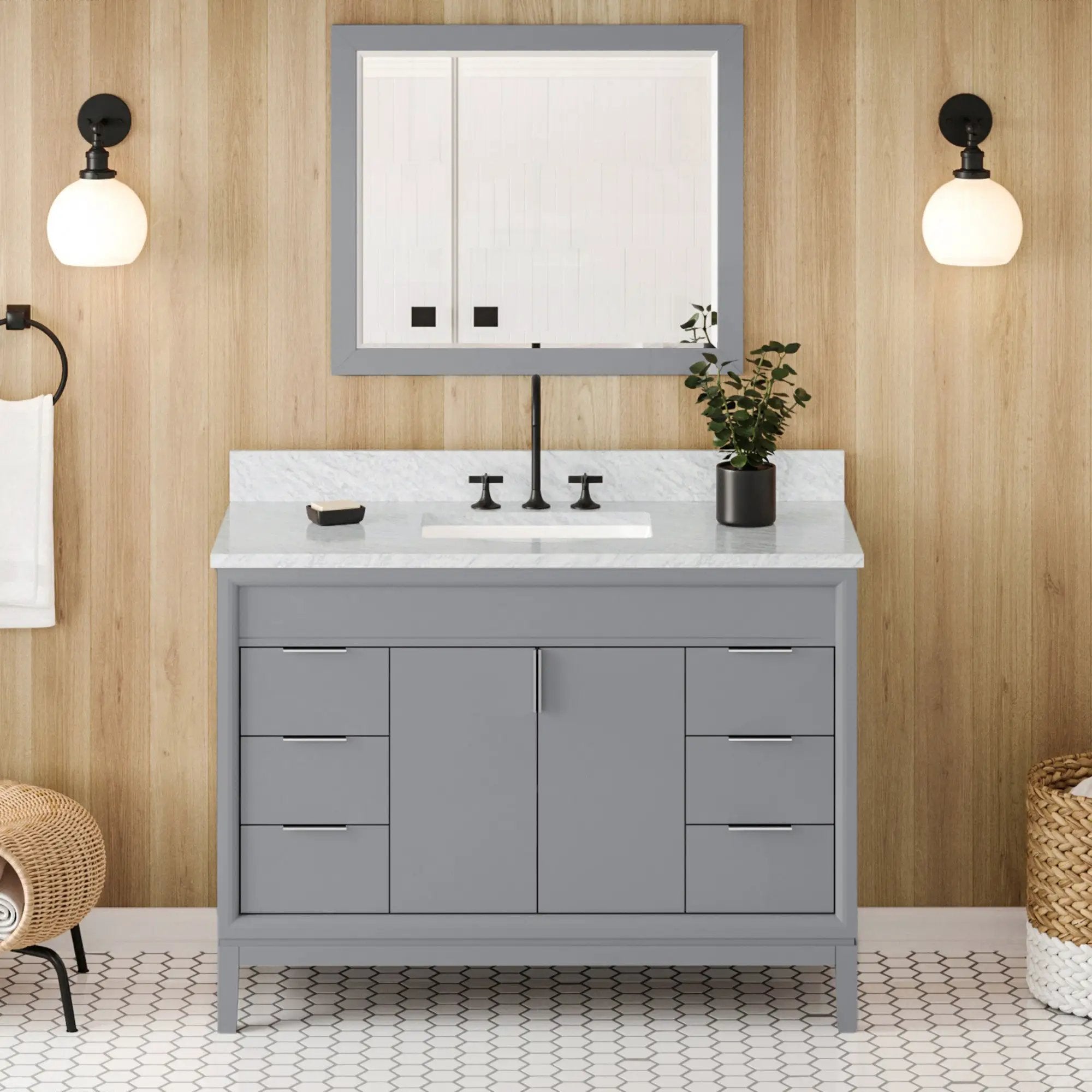 Jeffrey Alexander 48" Theodora Vanity Set by Jeffrey Alexander