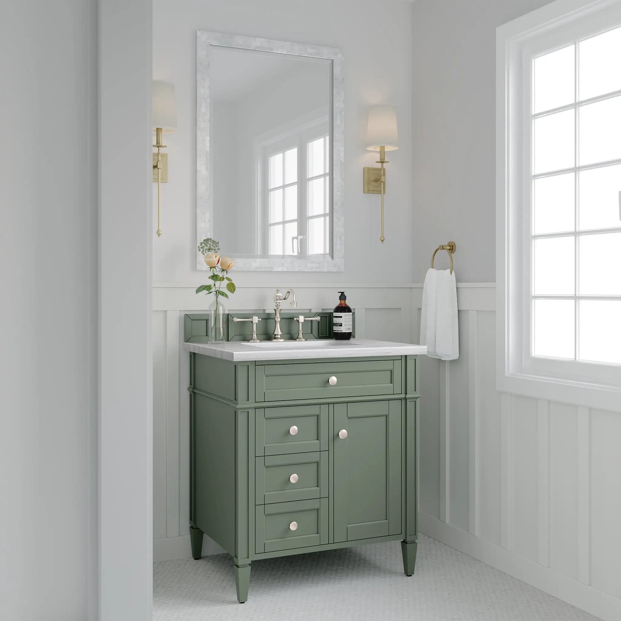 smokey celadon vanity