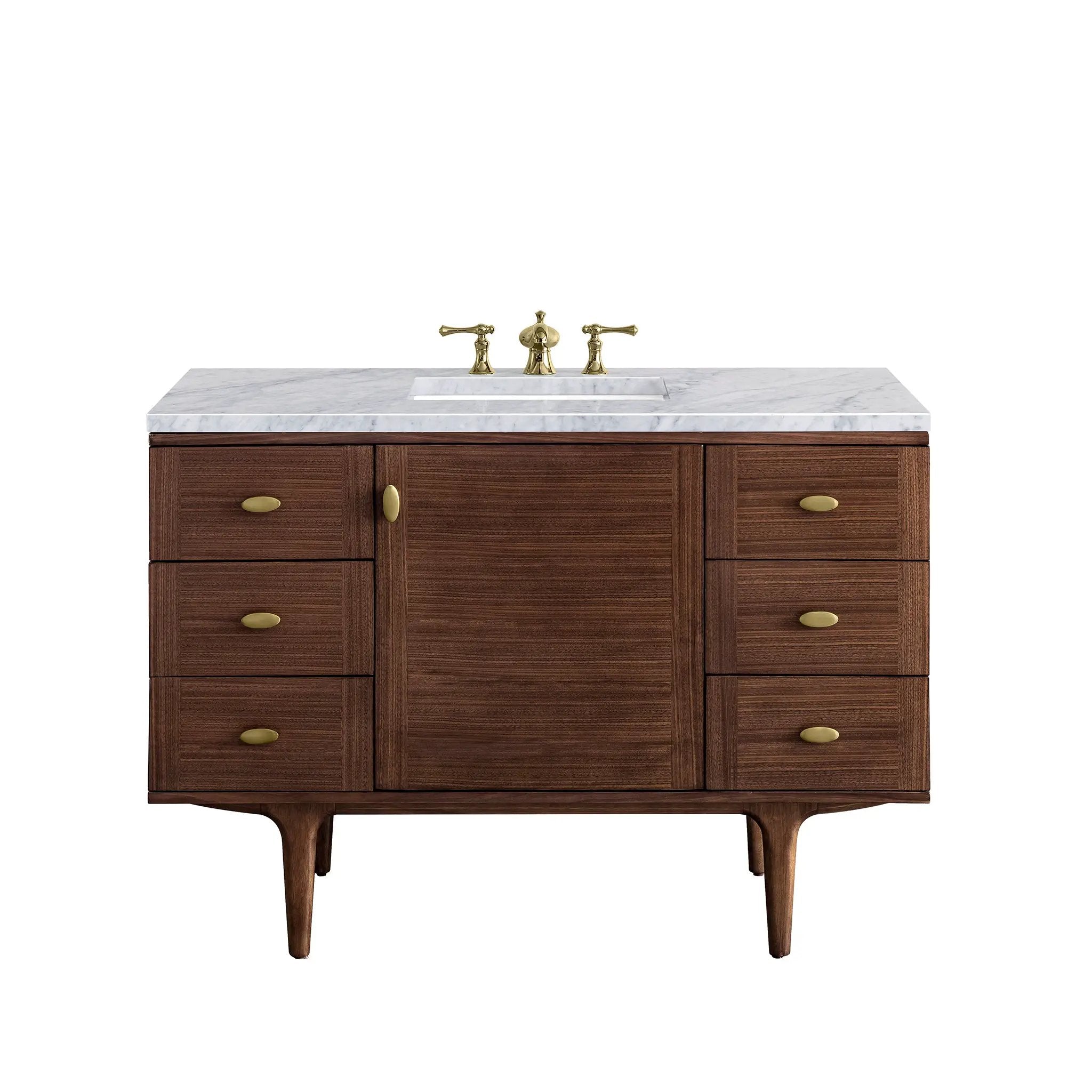 James Martin Amberly 48" Single Vanity Set - Mid-Century Walnut by James Martin Vanities