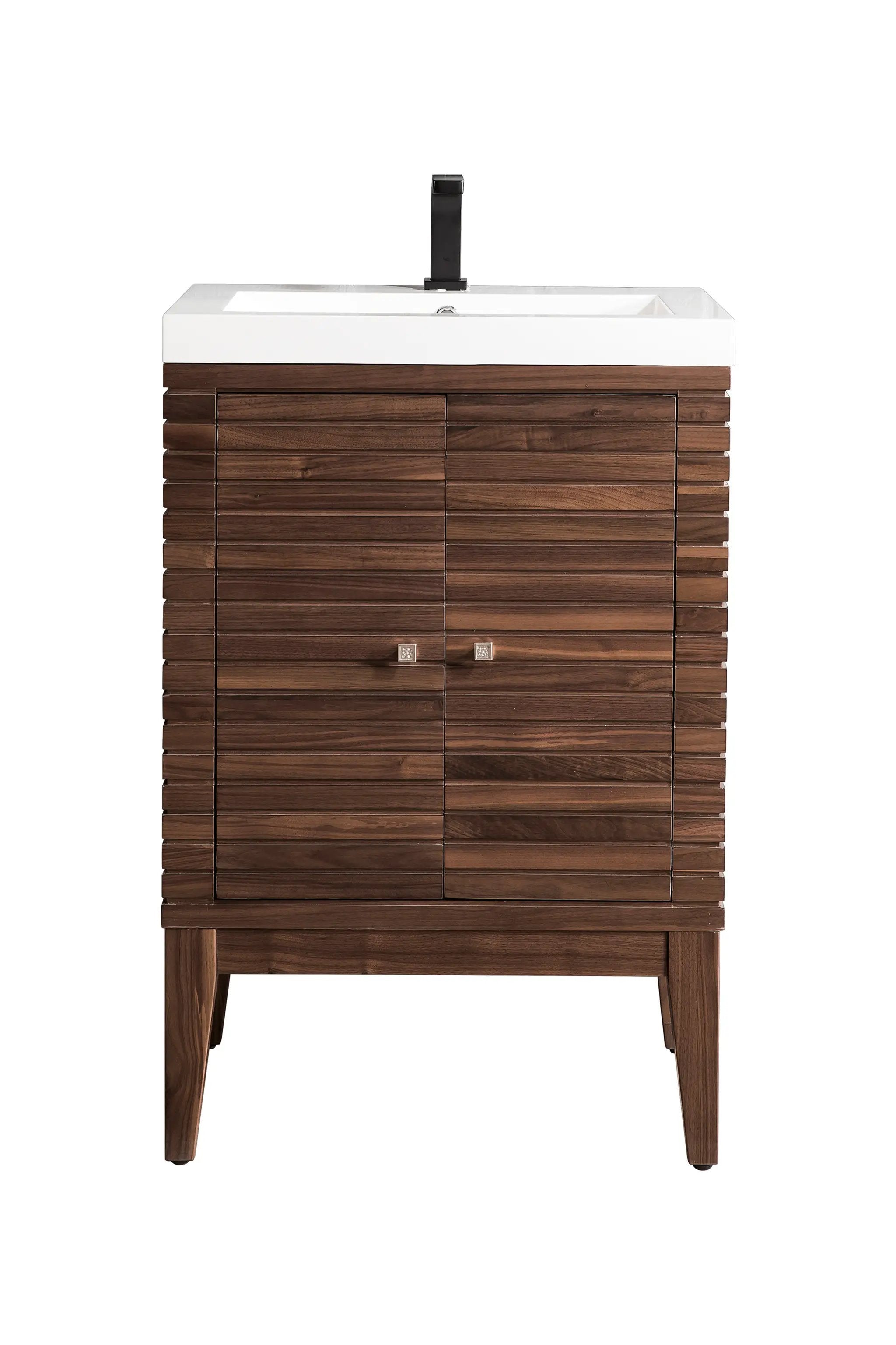mid-century walnut vanity
