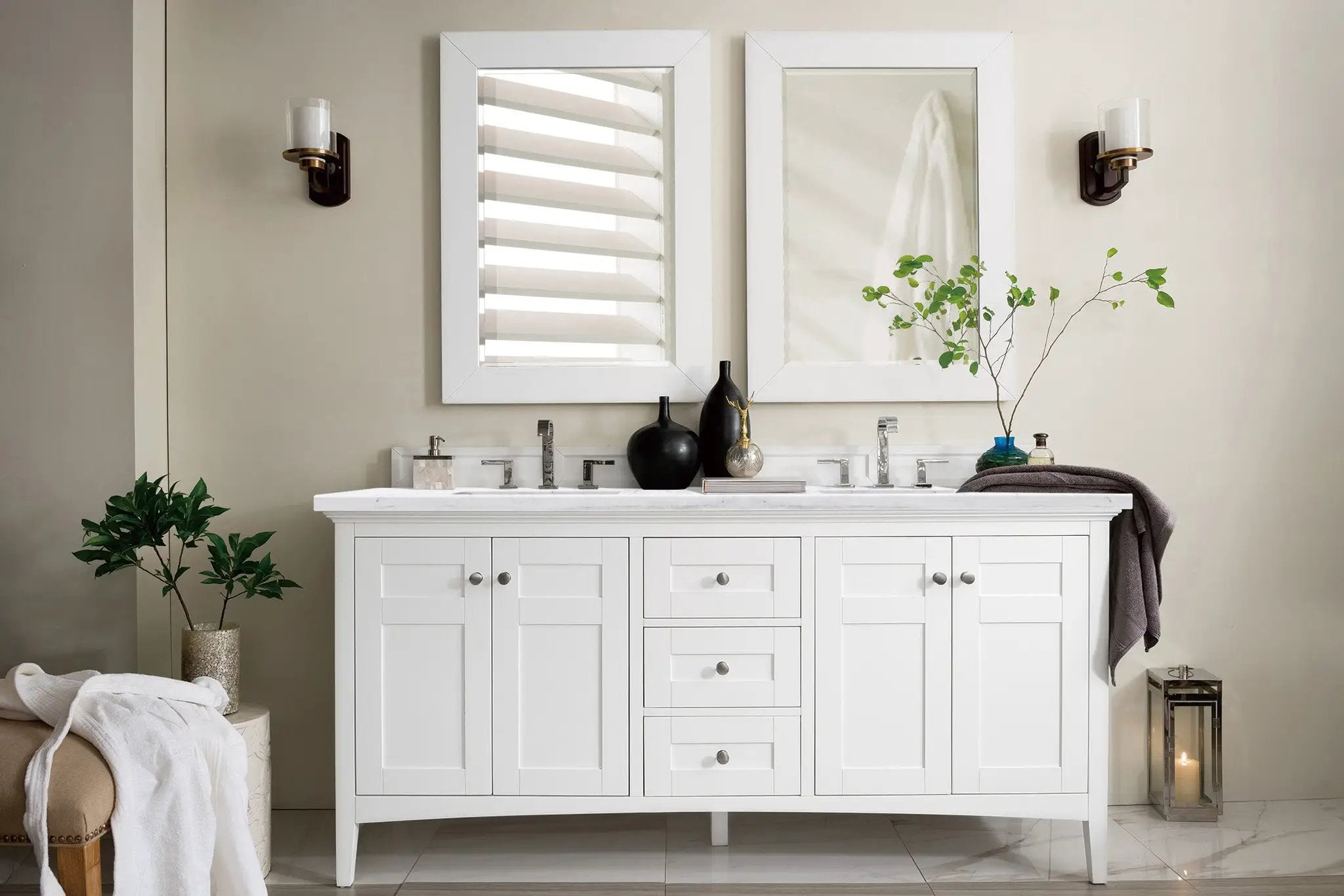 bright white vanity