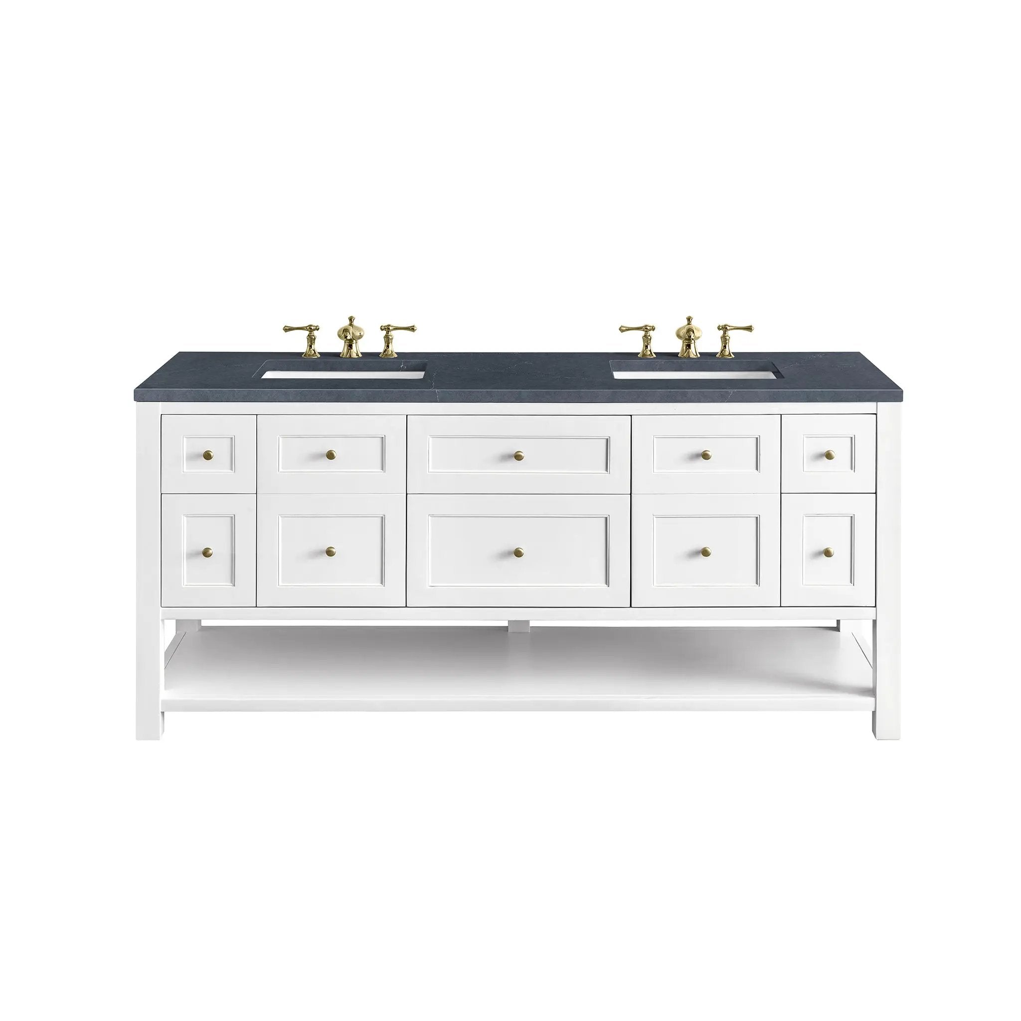 James Martin Breckenridge 72" Double Vanity Set - Bright White by James Martin Vanities