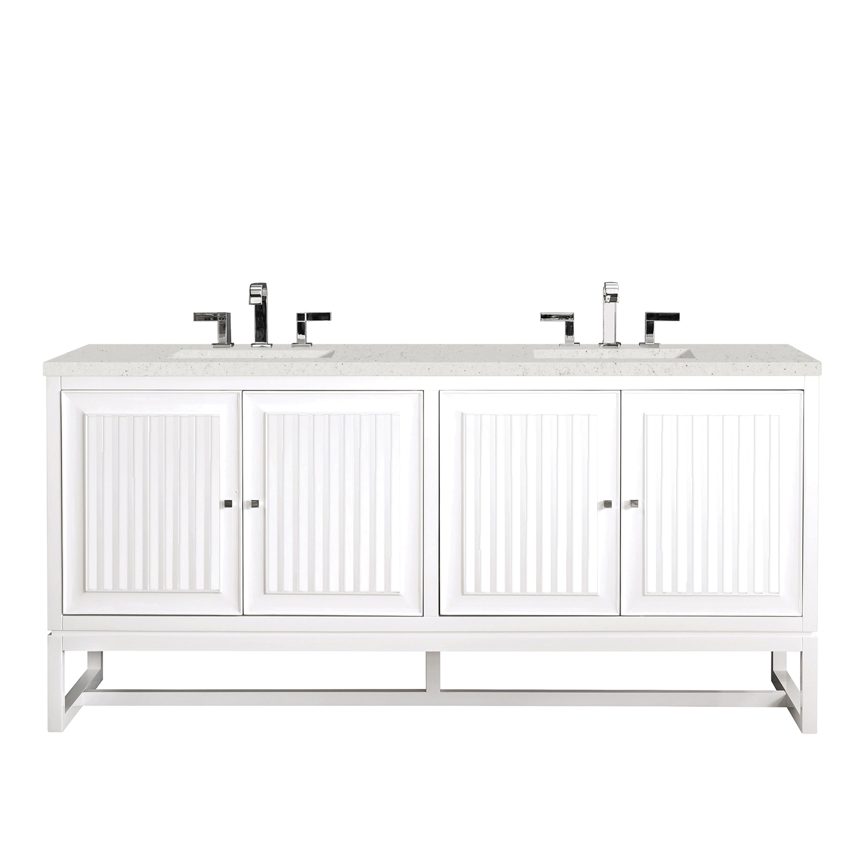James Martin Vanities Athens 72" Double Vanity - Glossy White