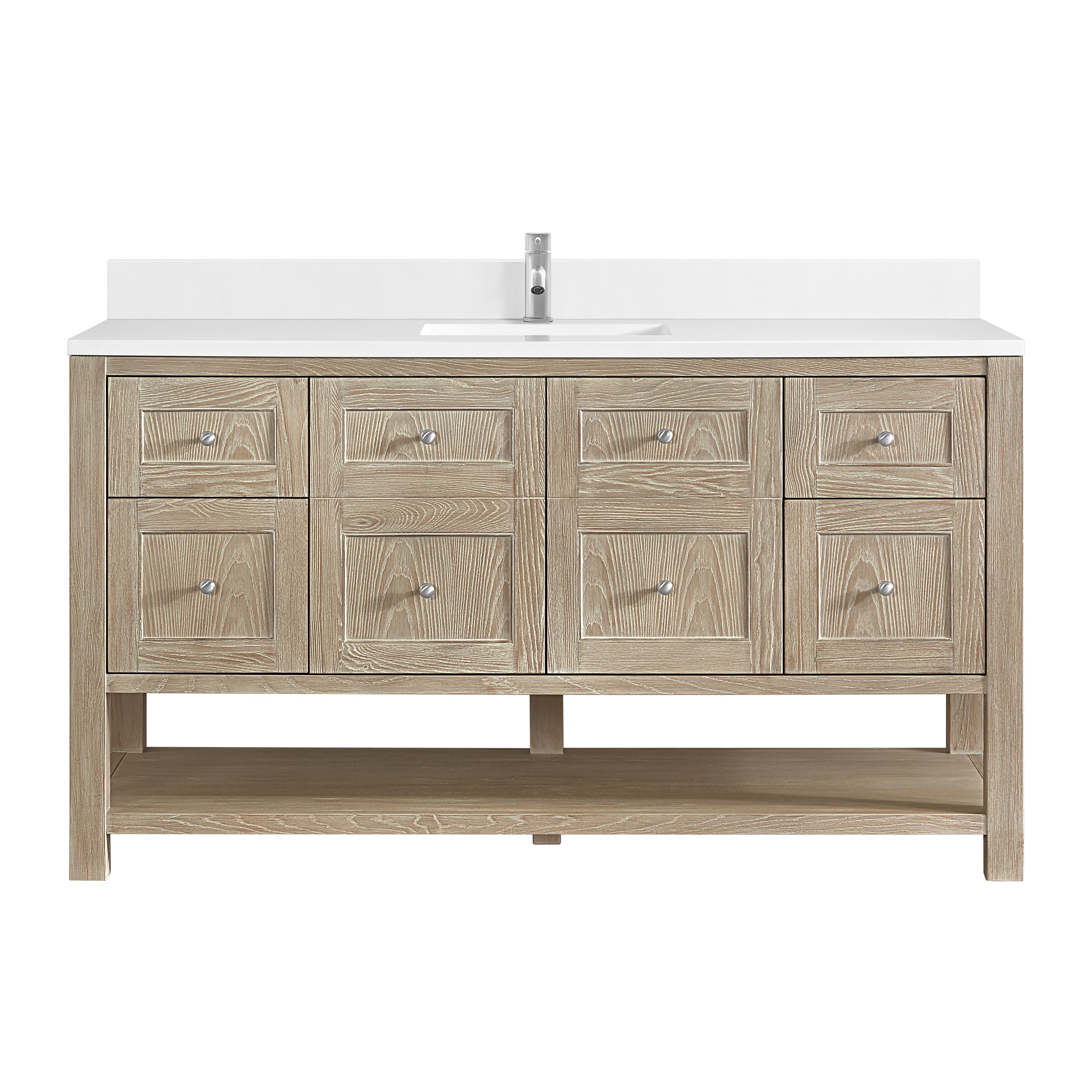 James Martin Vanities Breckenridge 60" Single Vanity - Whitewashed Oak