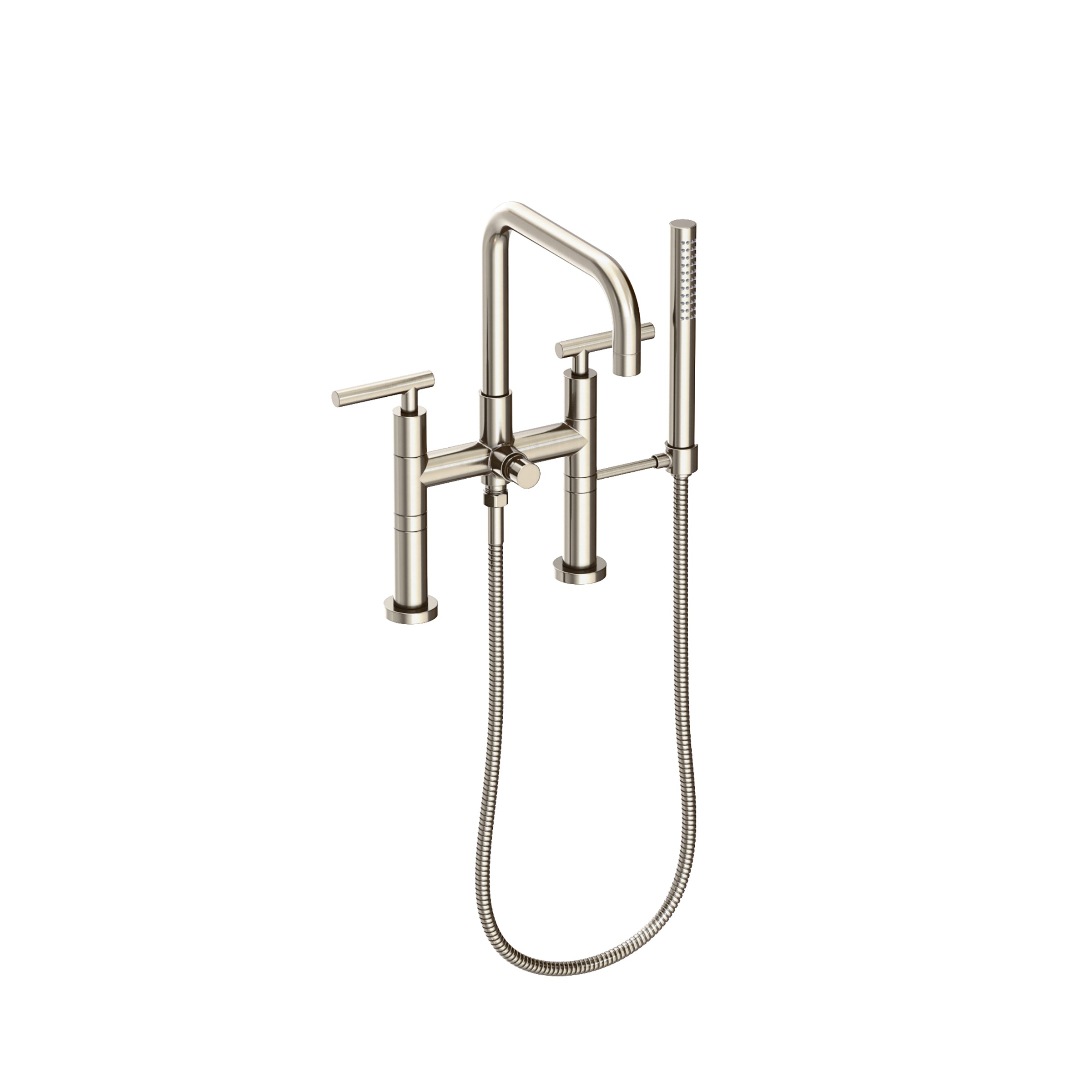 Newport Brass East Square Exposed Tub & Hand Shower Set - Deck Mount