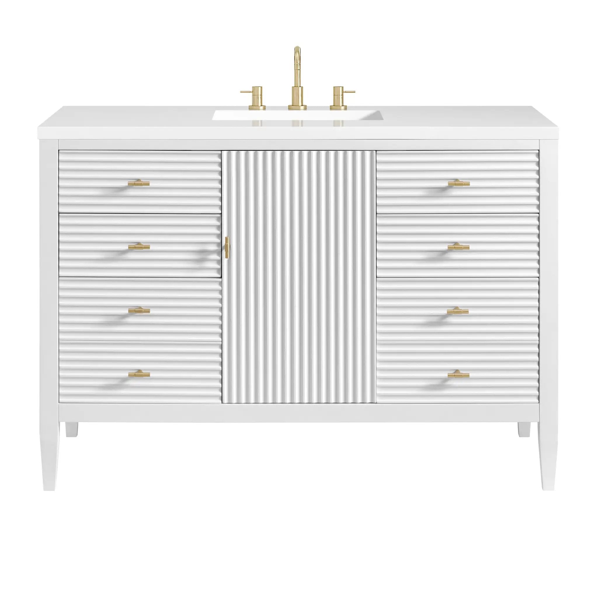James Martin Myrrin 48" Single Vanity Set - Bright White by James Martin Vanities