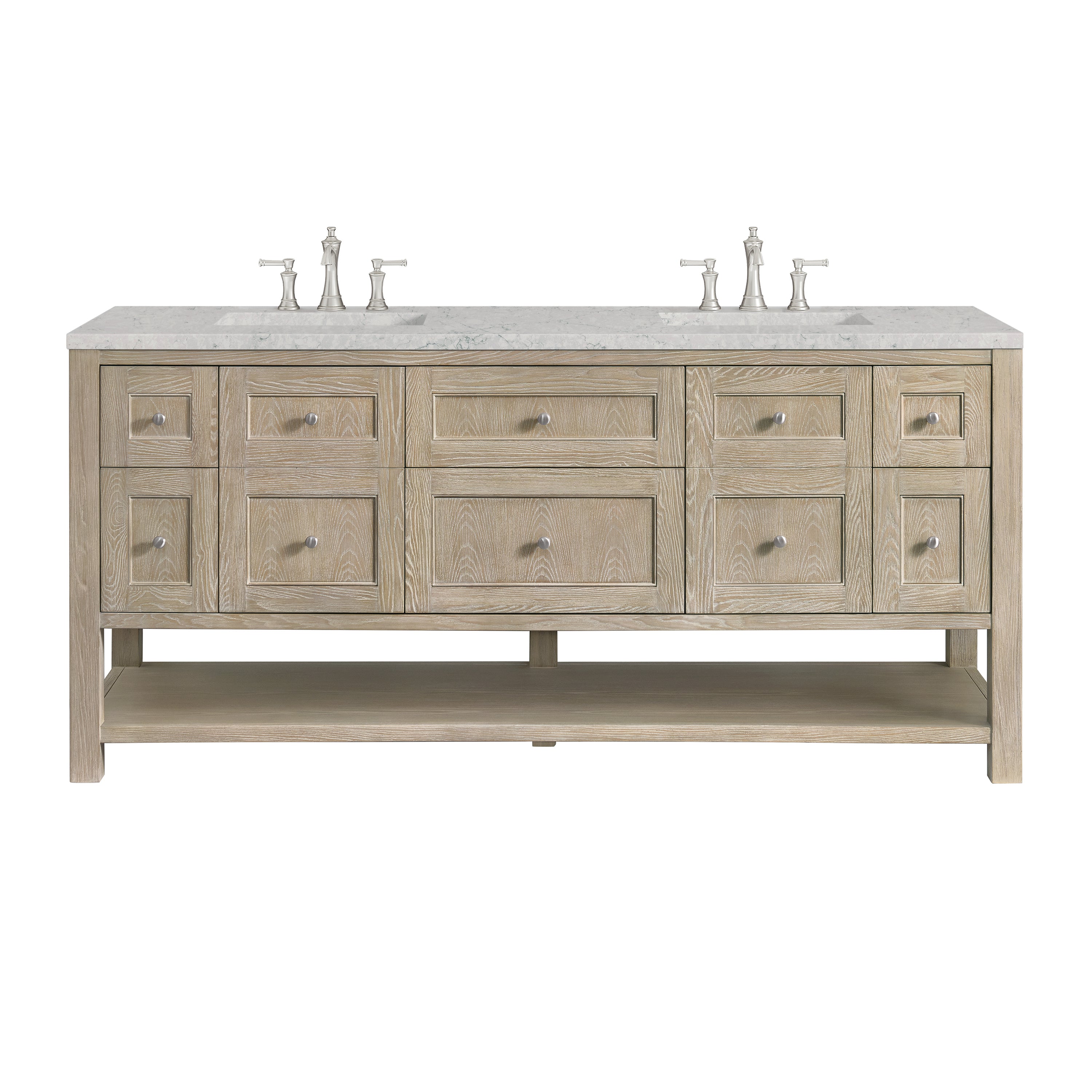 James Martin Vanities Breckenridge 72" Double Vanity - Whitewashed Oak