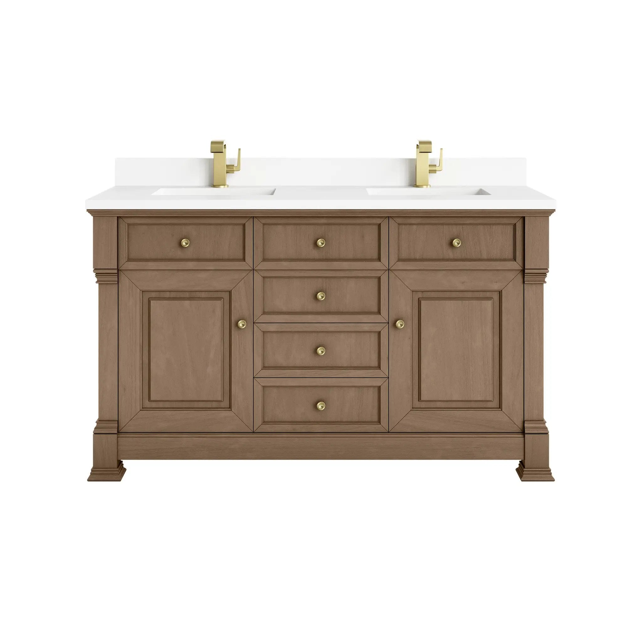James Martin Brookfield 60" Double Vanity Set - Pecan by James Martin Vanities