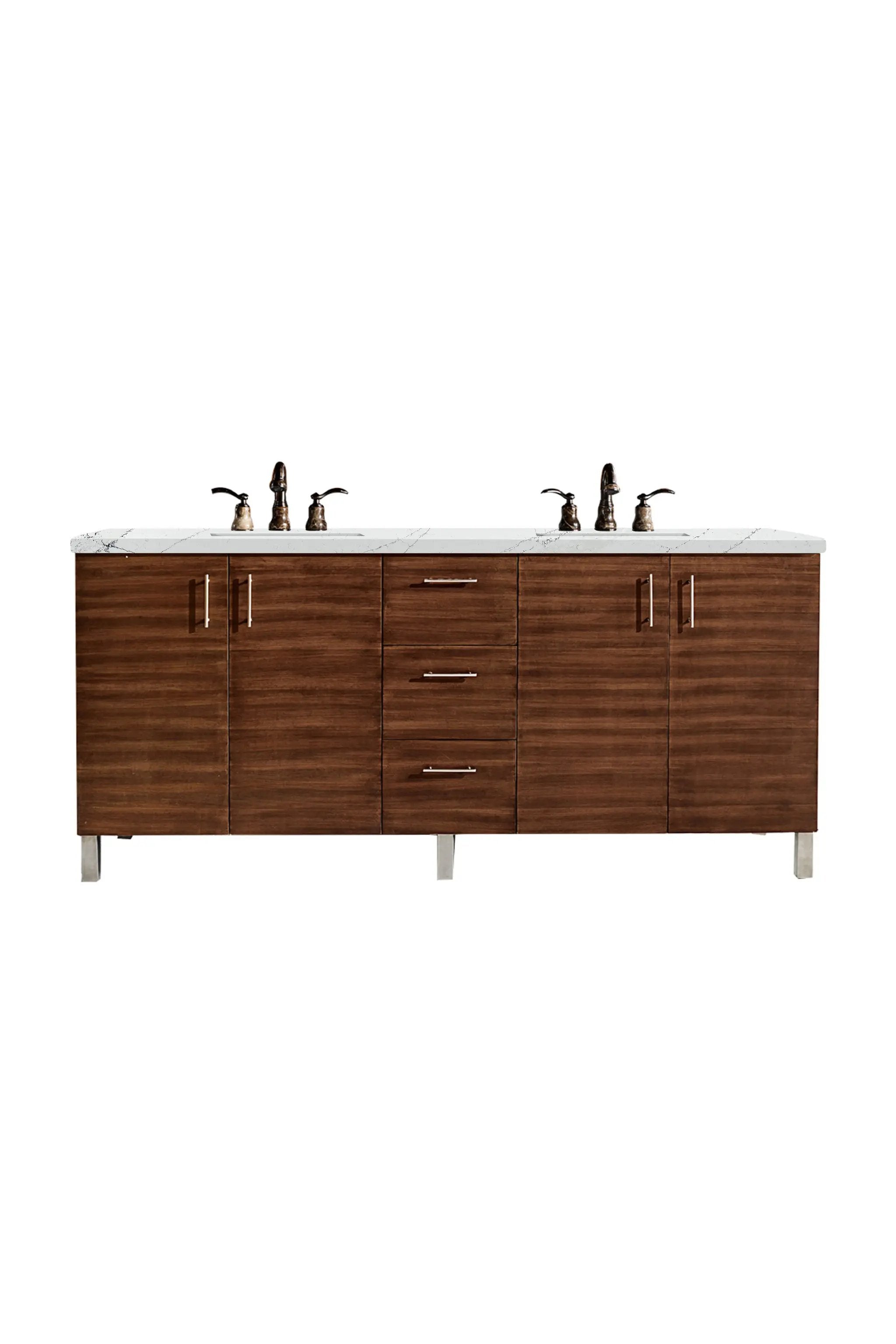 James Martin Metropolitan 72" Double Vanity Set - American Walnut by James Martin Vanities