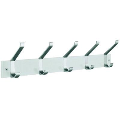 white wood/satin aluminium coat and hat rack