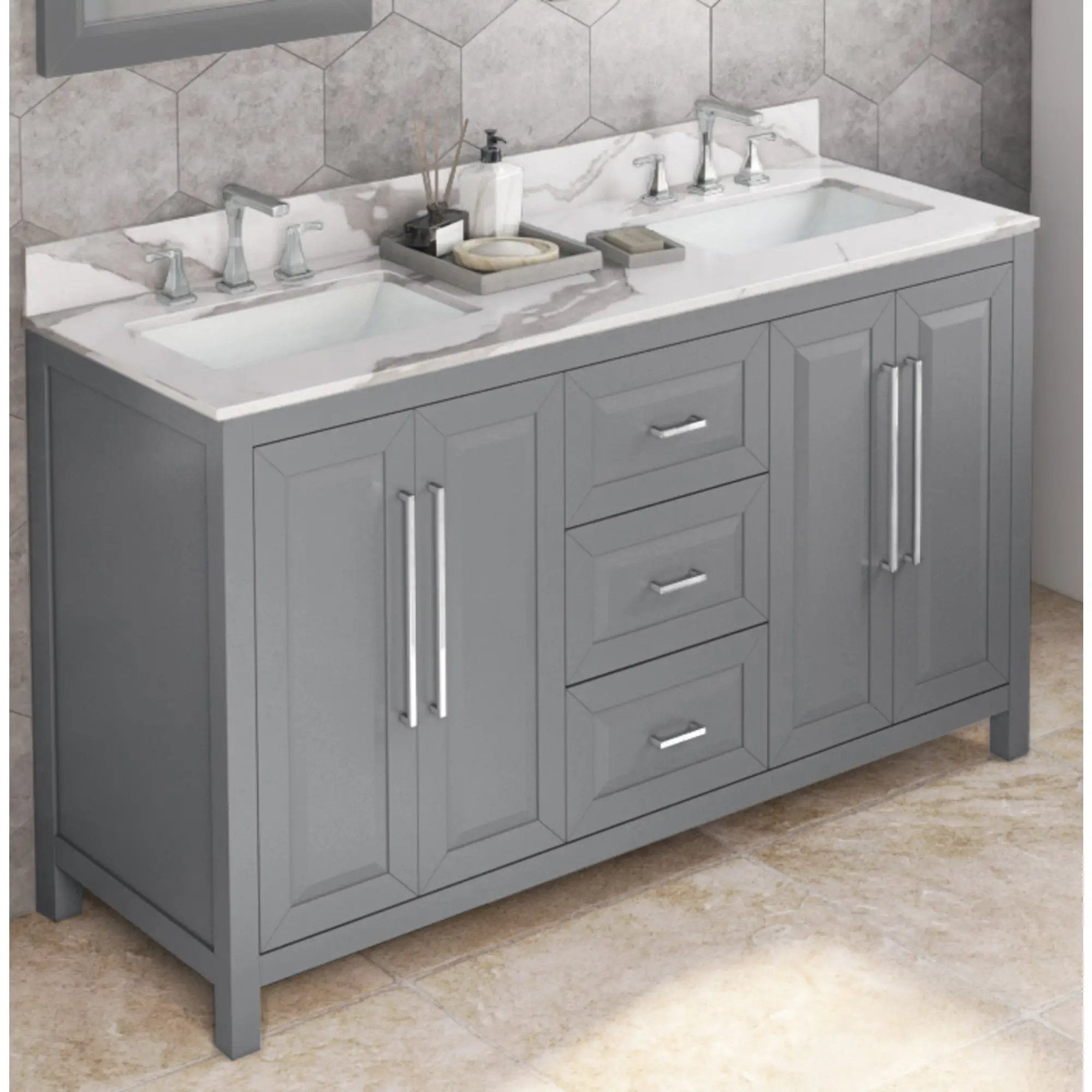 Jeffrey Alexander 60" Cade Vanity Set by Jeffrey Alexander