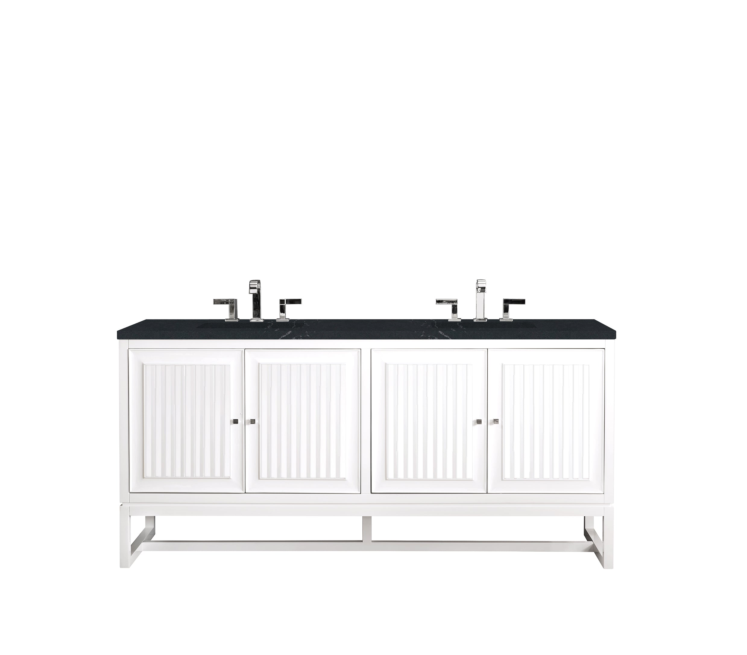 James Martin Vanities Athens 72" Double Vanity - Glossy White