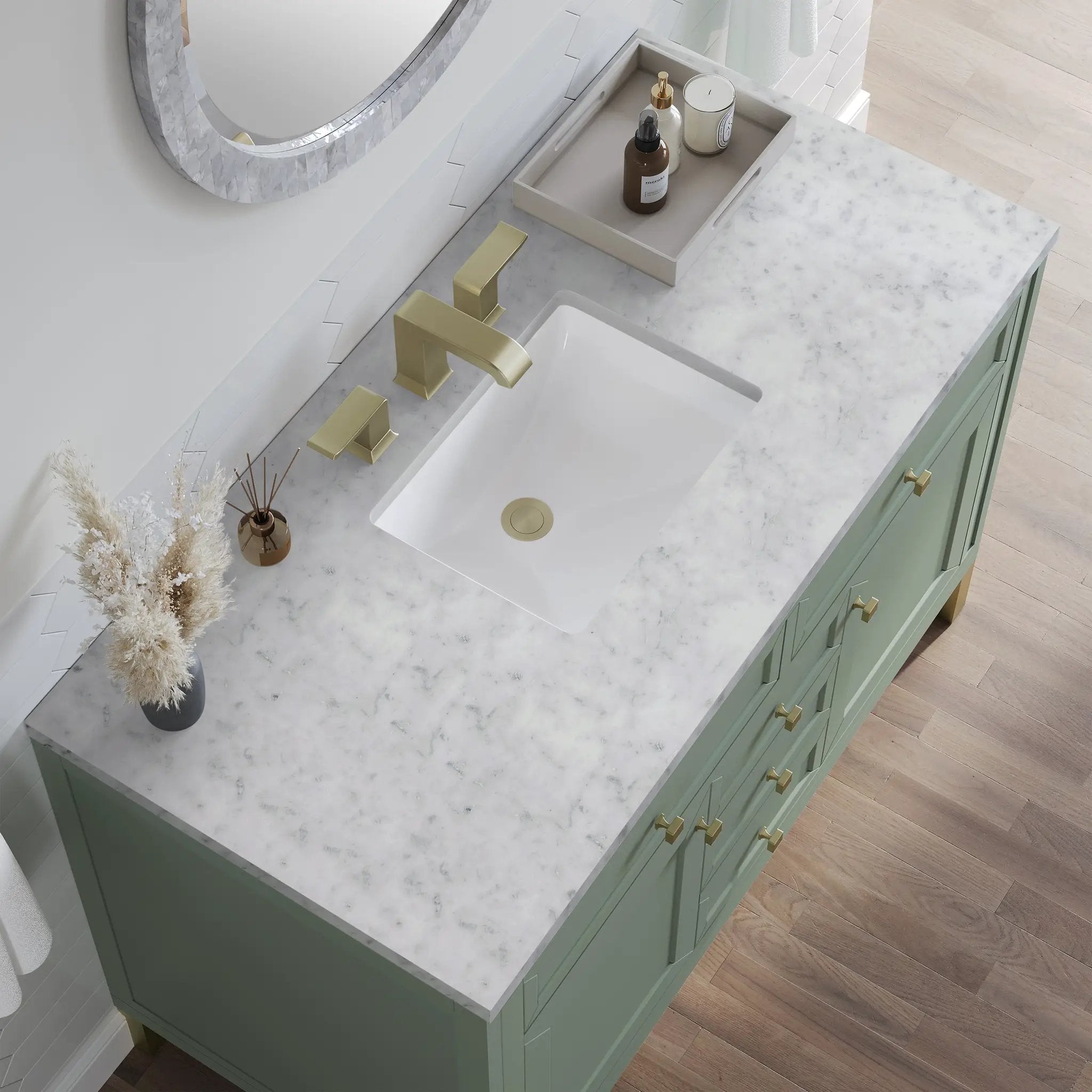 smokey celadon vanity