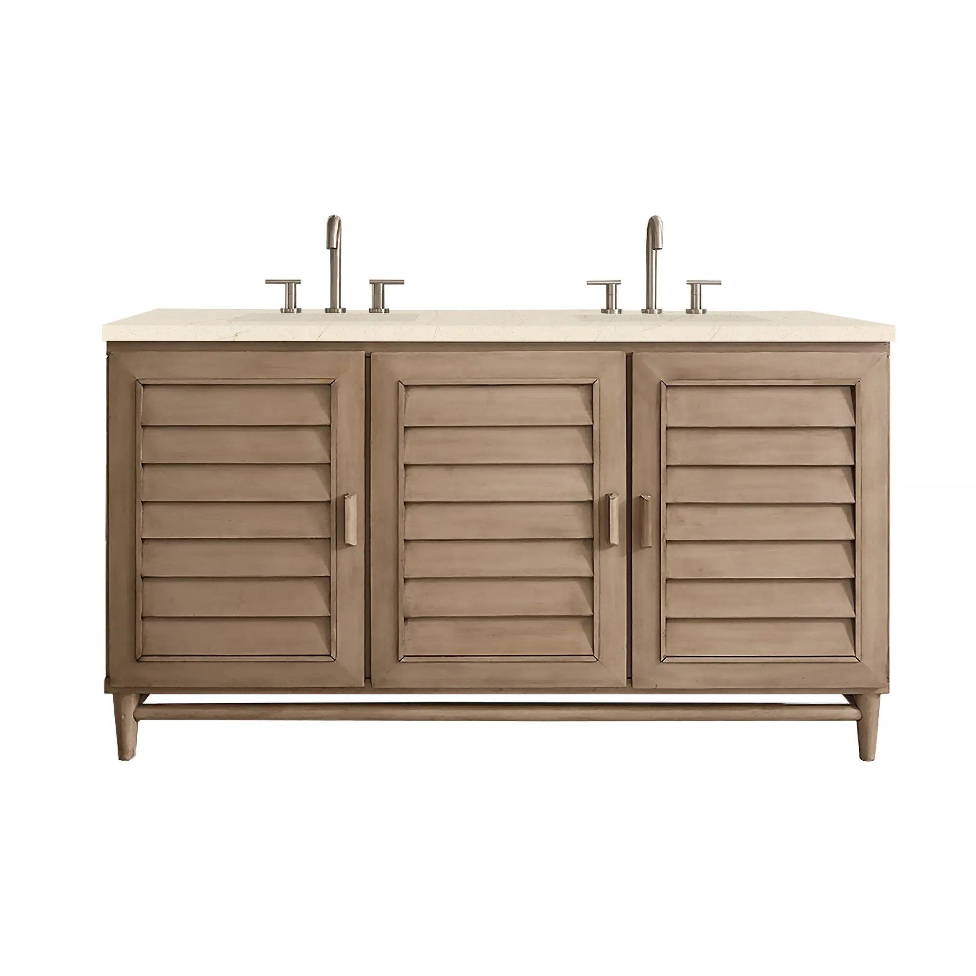 James Martin Portland 60" Double Vanity Set - Whitewashed Walnut by James Martin Vanities