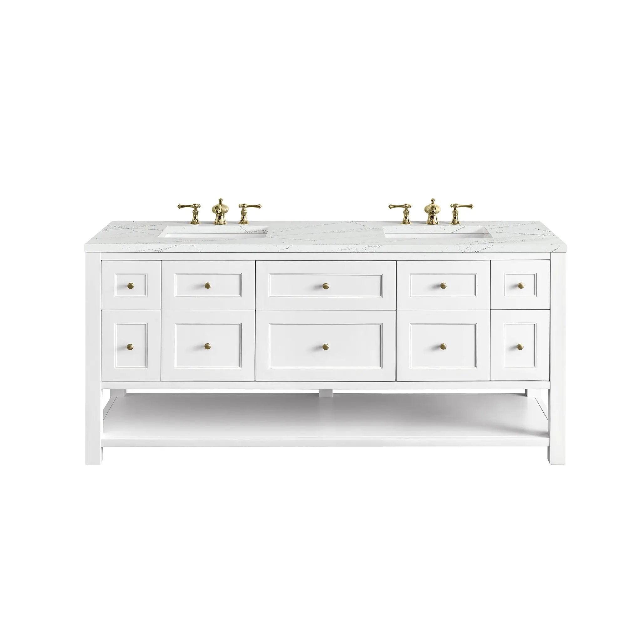 James Martin Breckenridge 72" Double Vanity Set - Bright White by James Martin Vanities