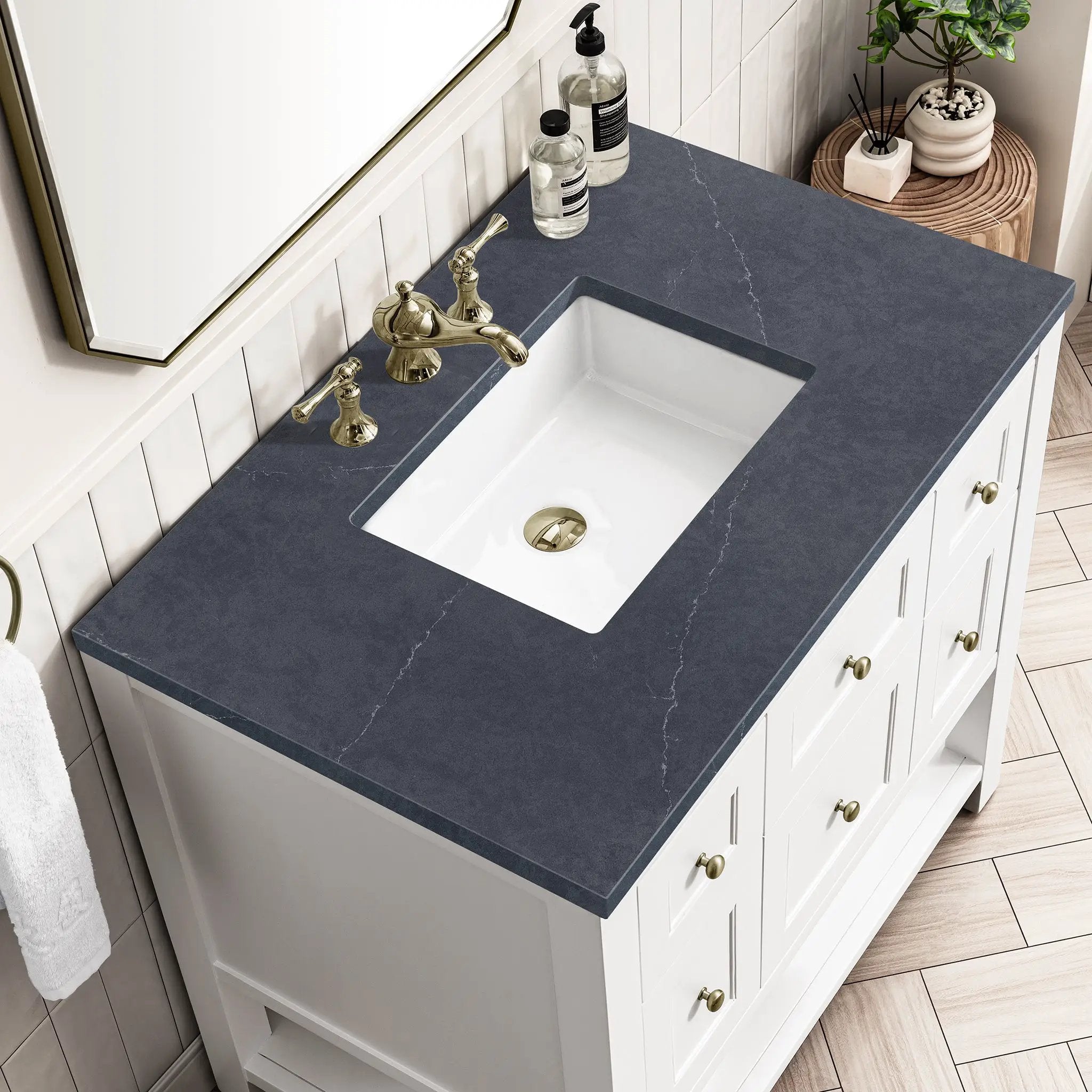 bright white vanity