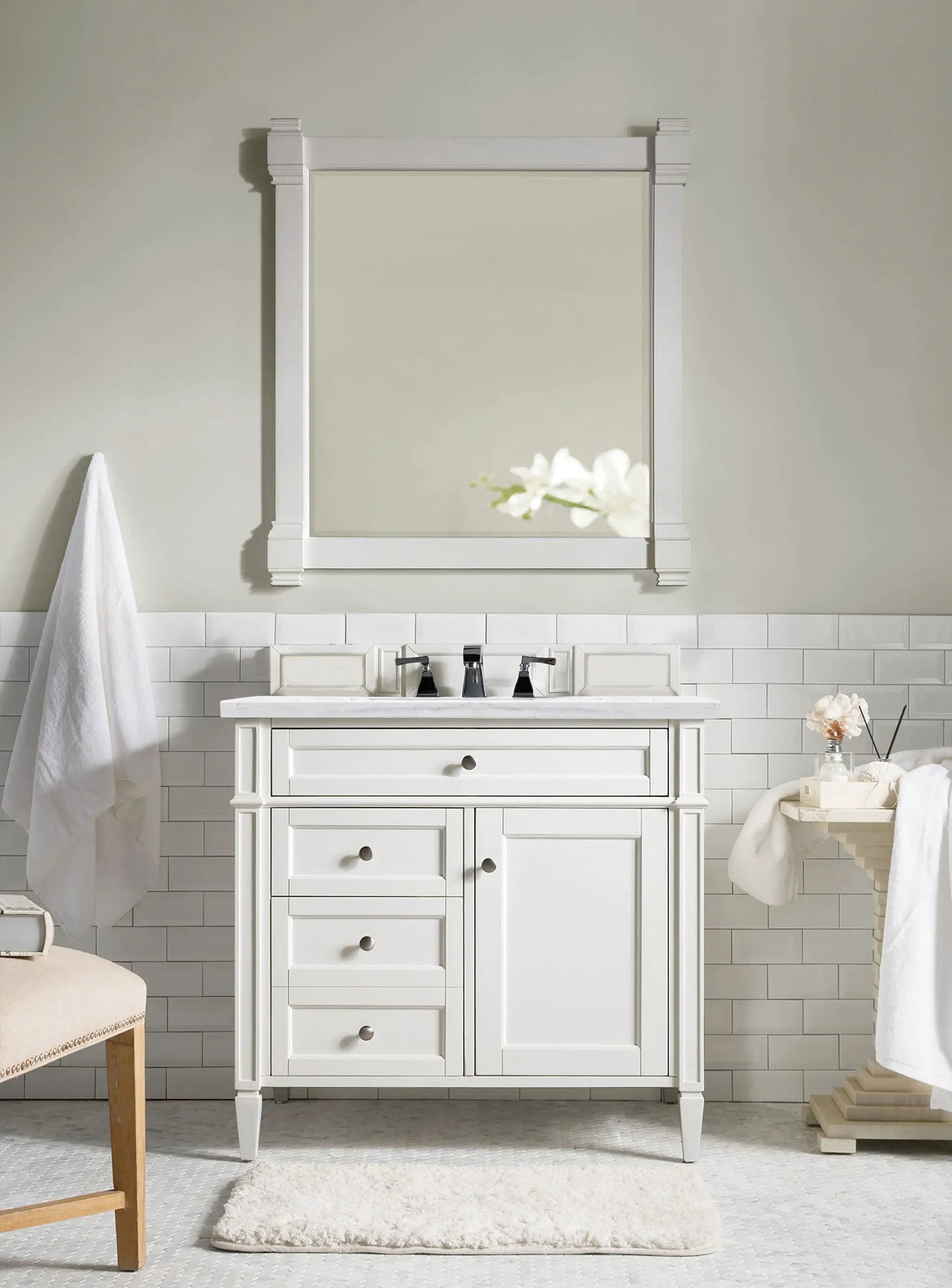 bright white vanity