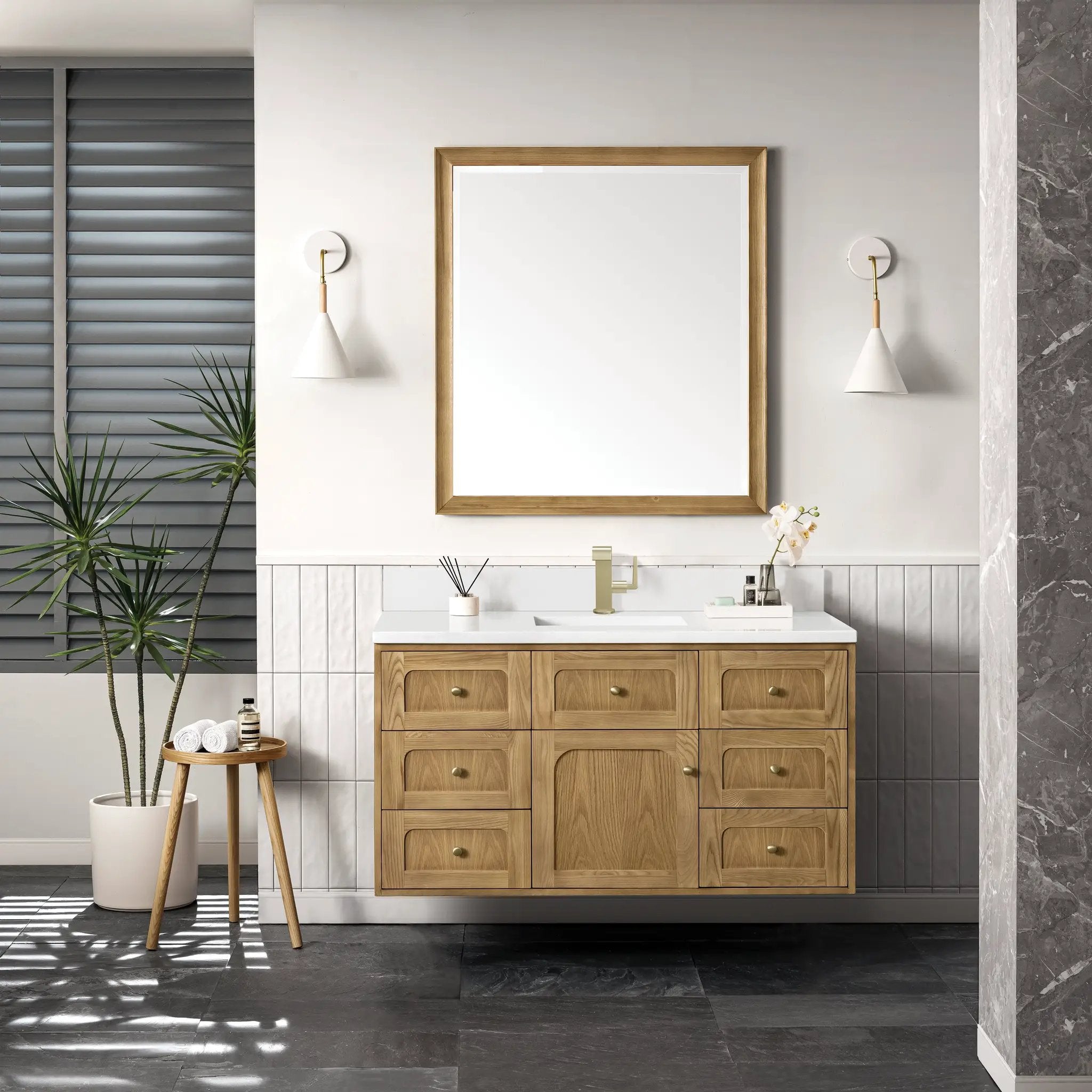 light natural oak vanity