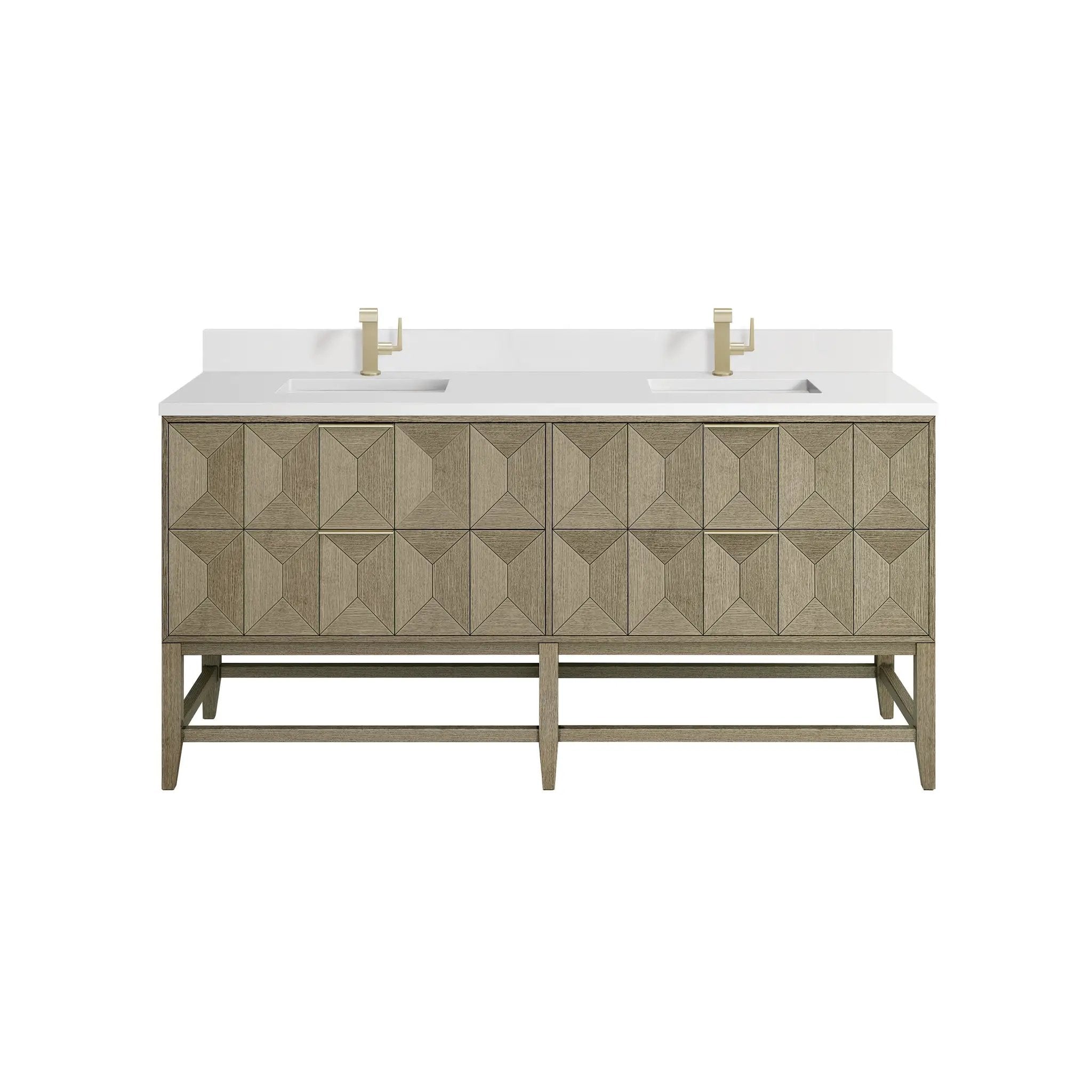 James Martin Emmeline 72" Double Vanity Set - Pebble Oak by James Martin Vanities