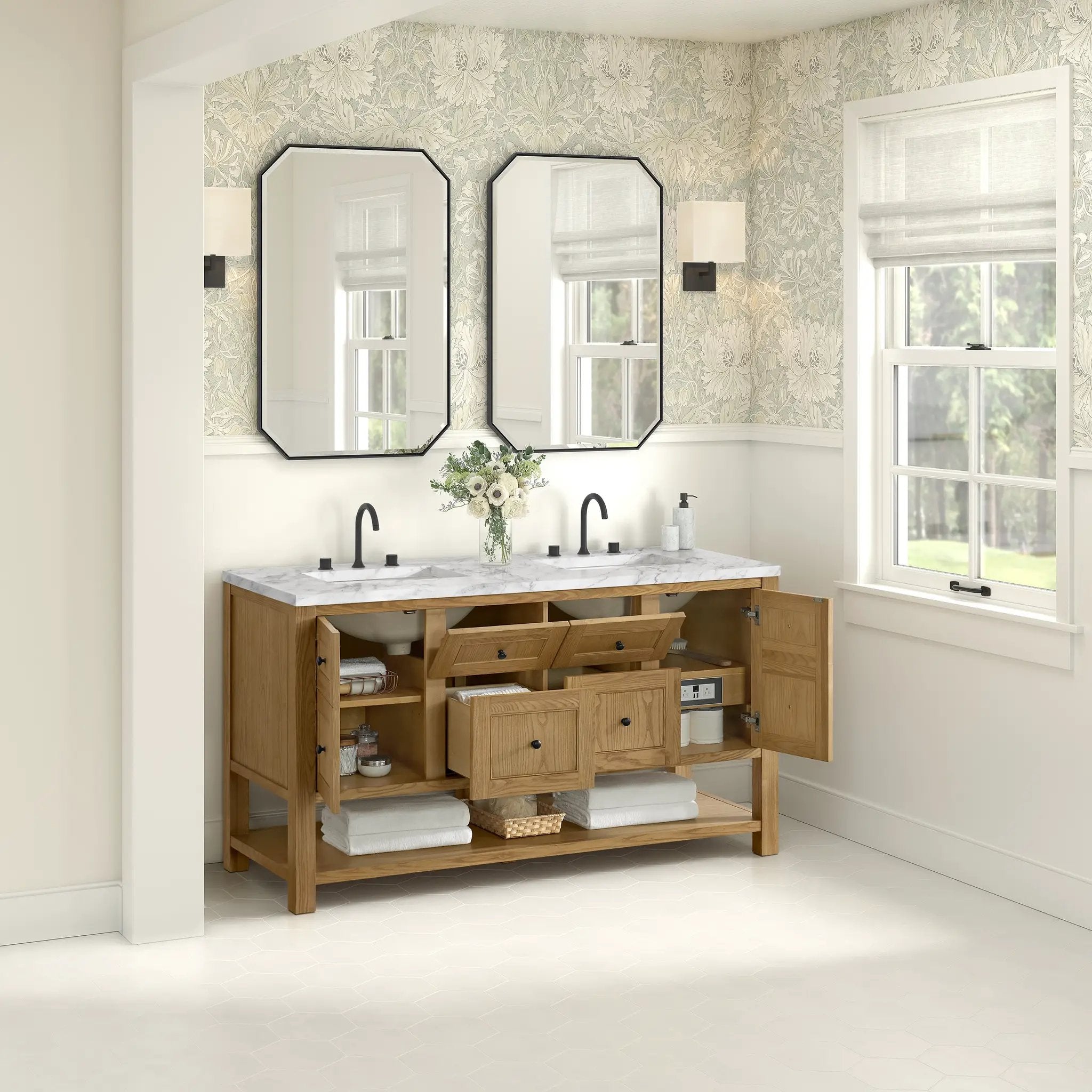 light natural oak vanity