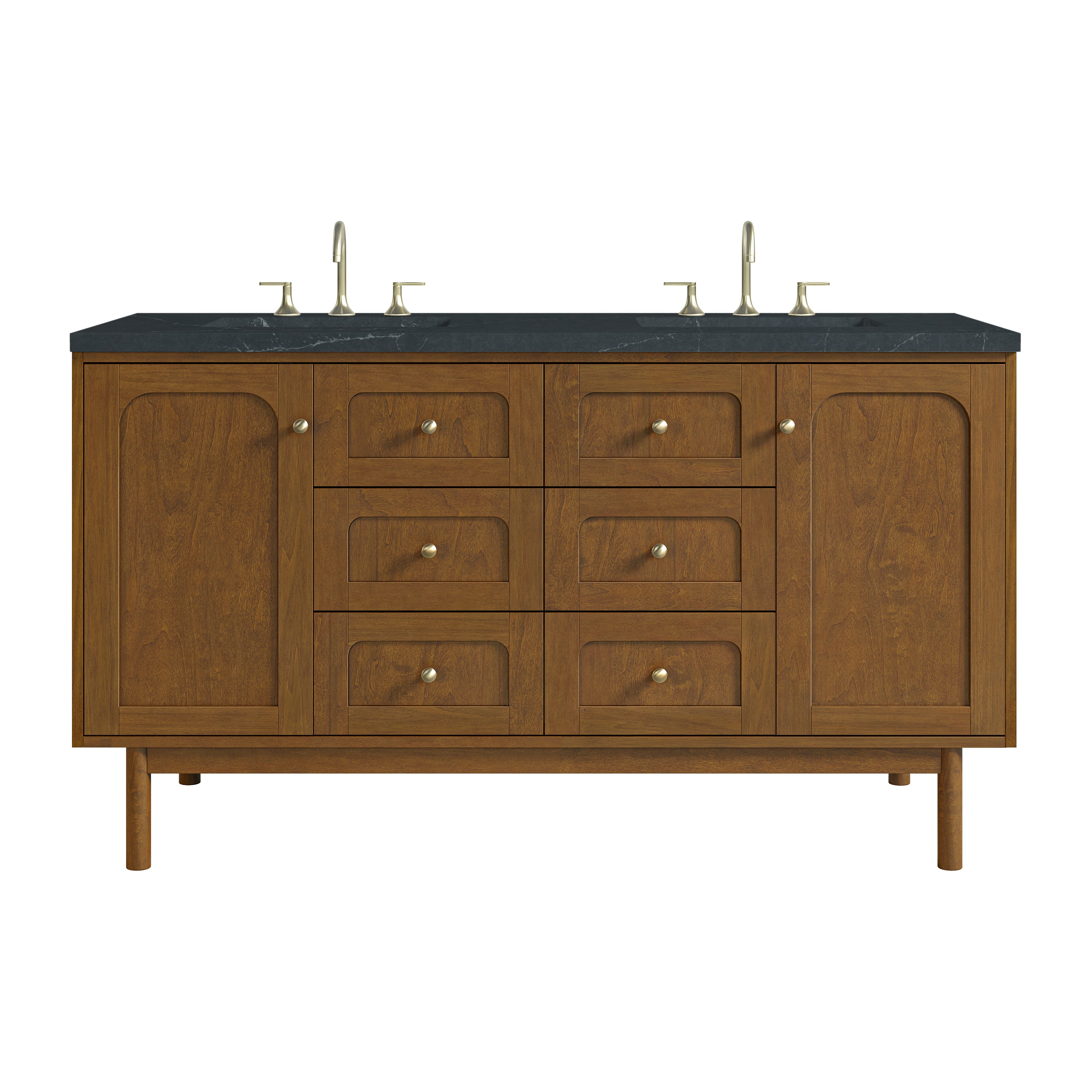 James Martin Laurent 60" Double Vanity Set - Honey Oak
