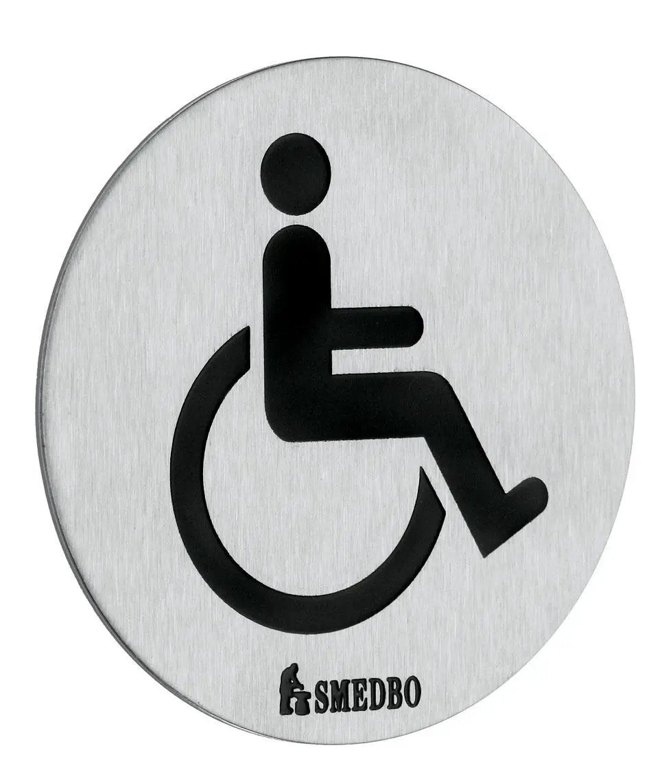 stainless steel brushed wc sign