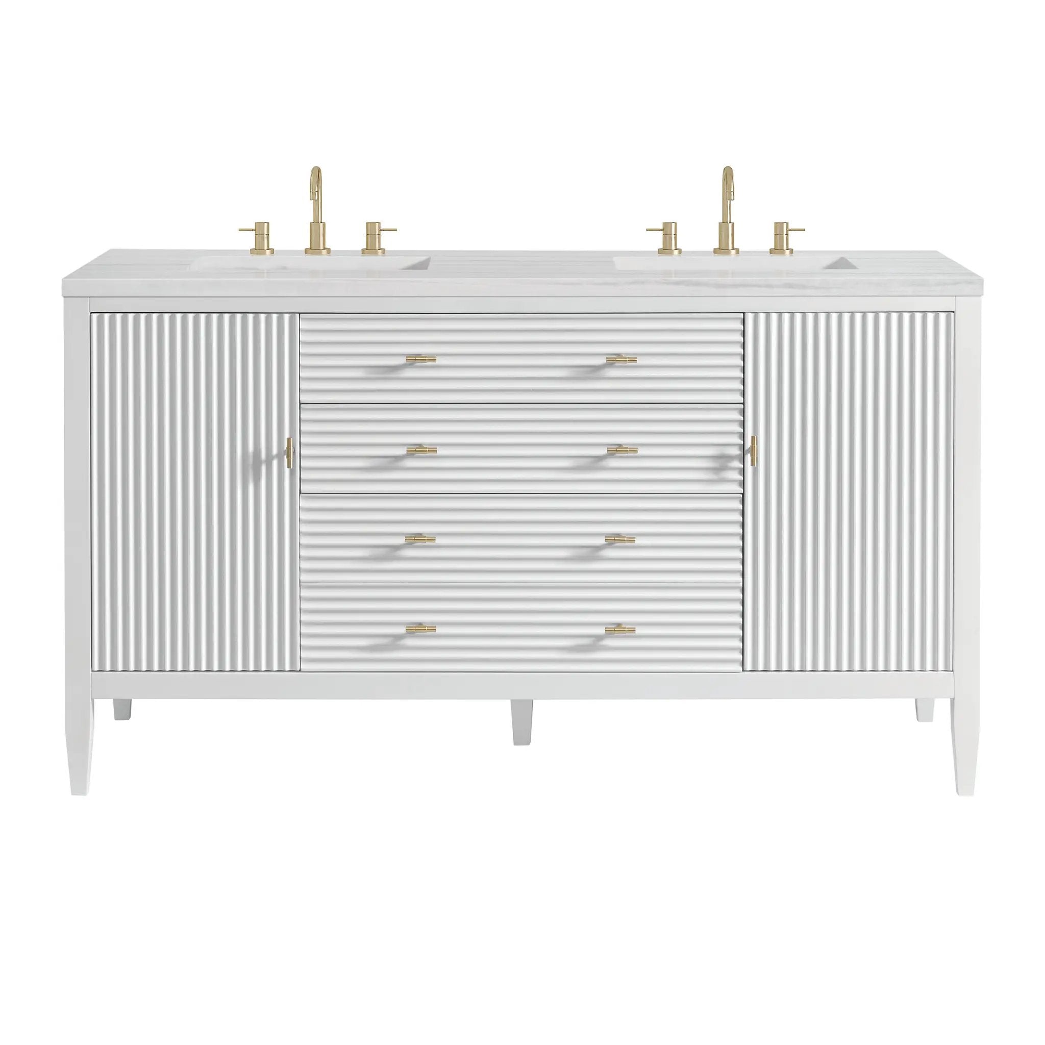 James Martin Myrrin 60" Double Vanity Set - Bright White by James Martin Vanities