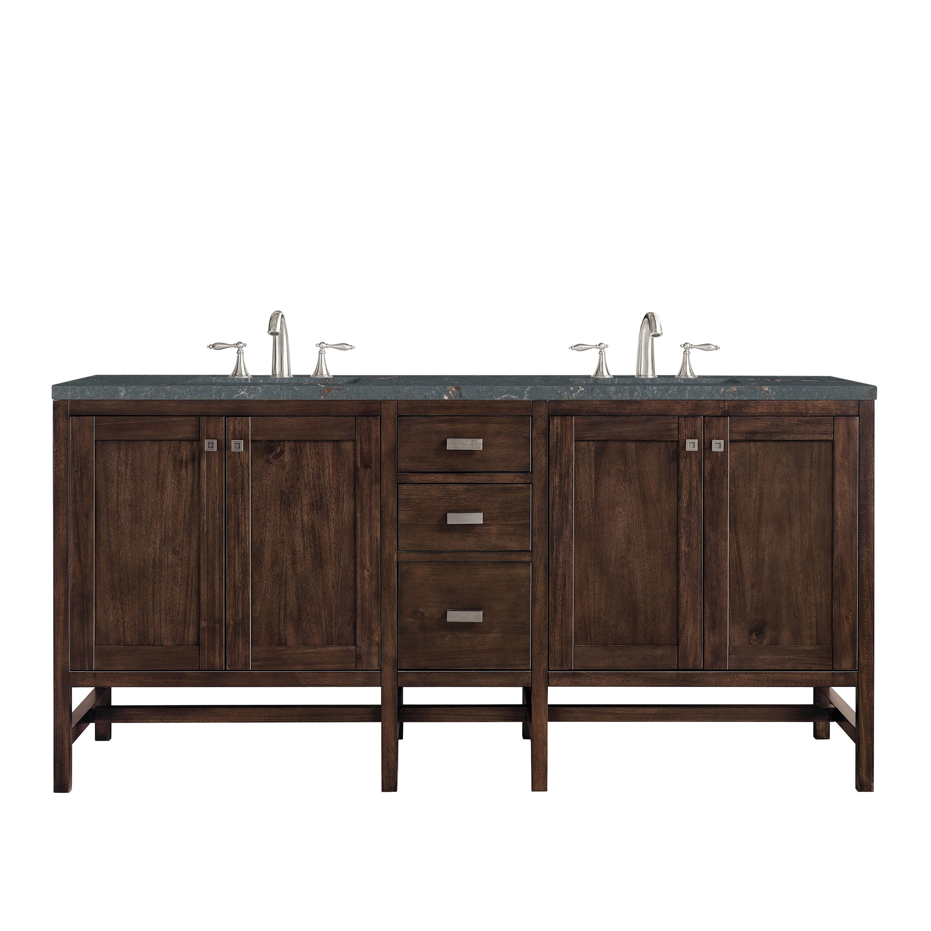 James Martin Addison 72" Double Vanity Set - Mid-Century Acacia