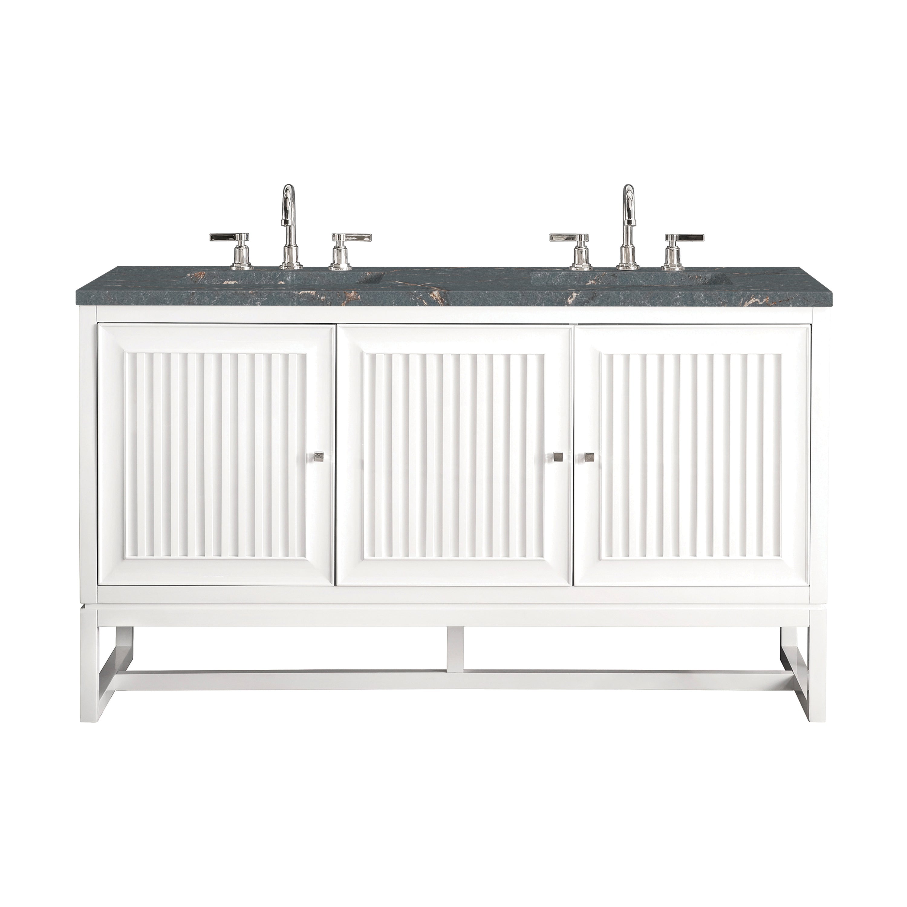James Martin Vanities Athens 60" Double Vanity - Glossy White