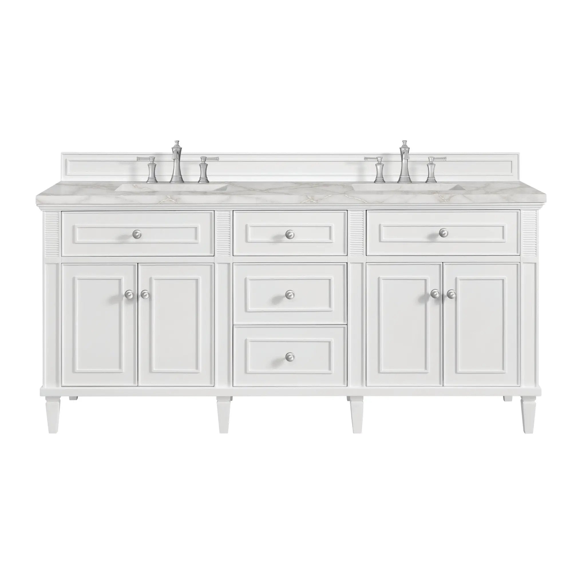 James Martin Lorelai 72" Double Vanity Set - Bright White by James Martin Vanities