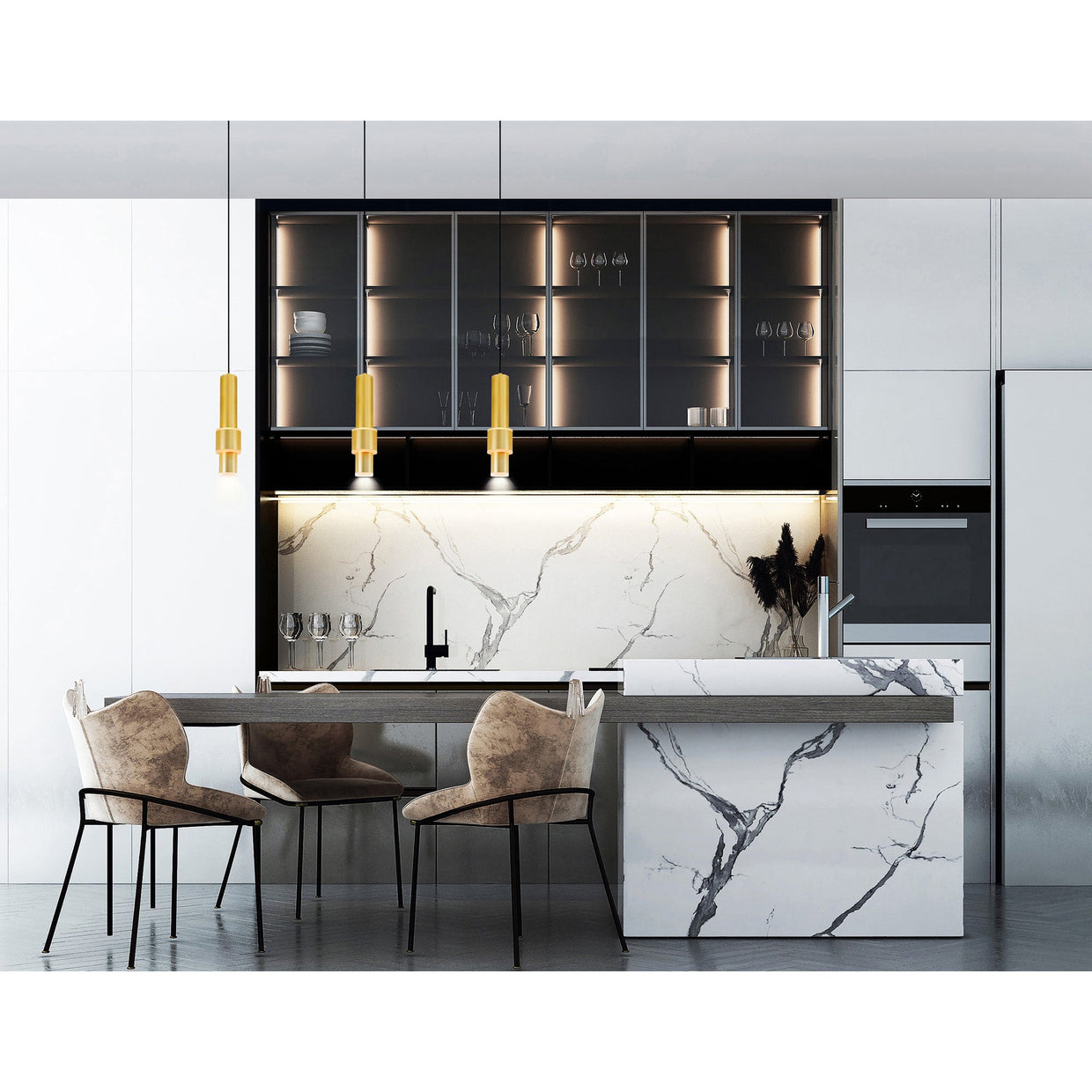 satin gold mount base